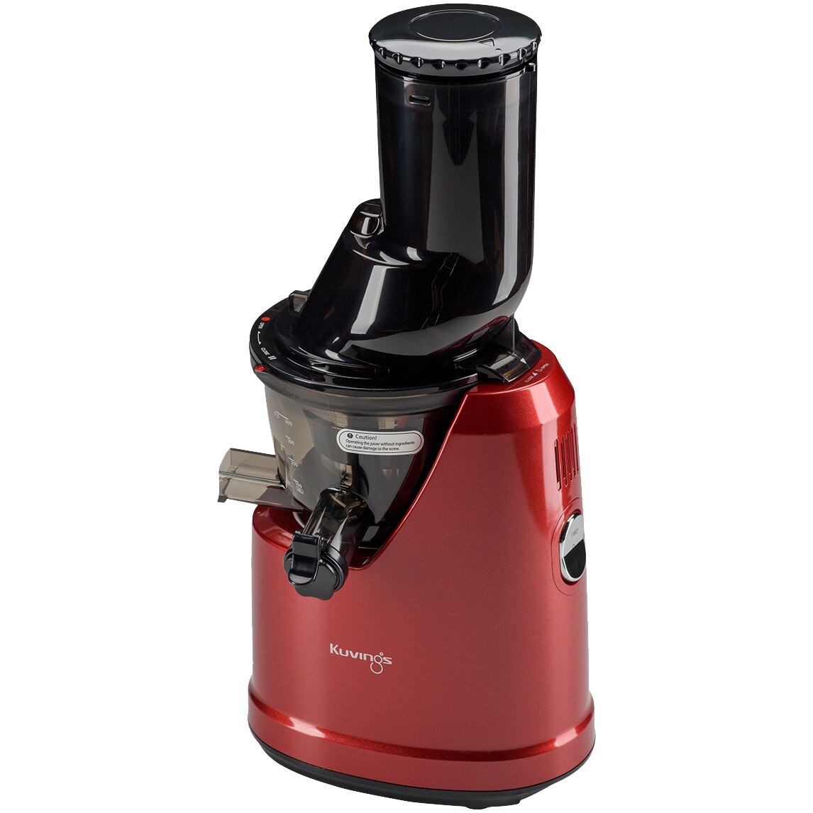 Storcator de fructe si legume cu presare la rece Kuvings B1700, 240 W, 60 rpm, Recipient suc 0.4 L, Tub de alimentare 76mm, Functie reverse, Rosu