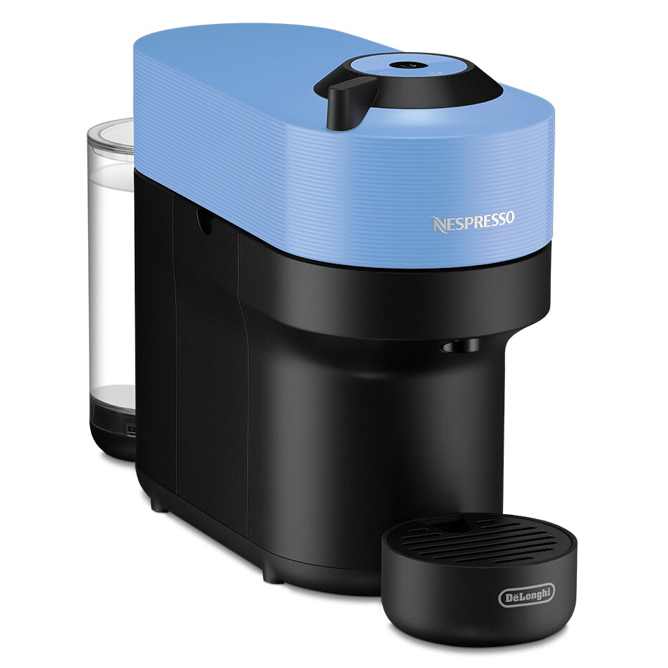 Nespresso by De'Longhi Vertuo Pop ENV90.A Espresso Machine, 1260W, Centrifugal Extraction, Phone Connection, 0.6L, Blue, tasting capsule set included