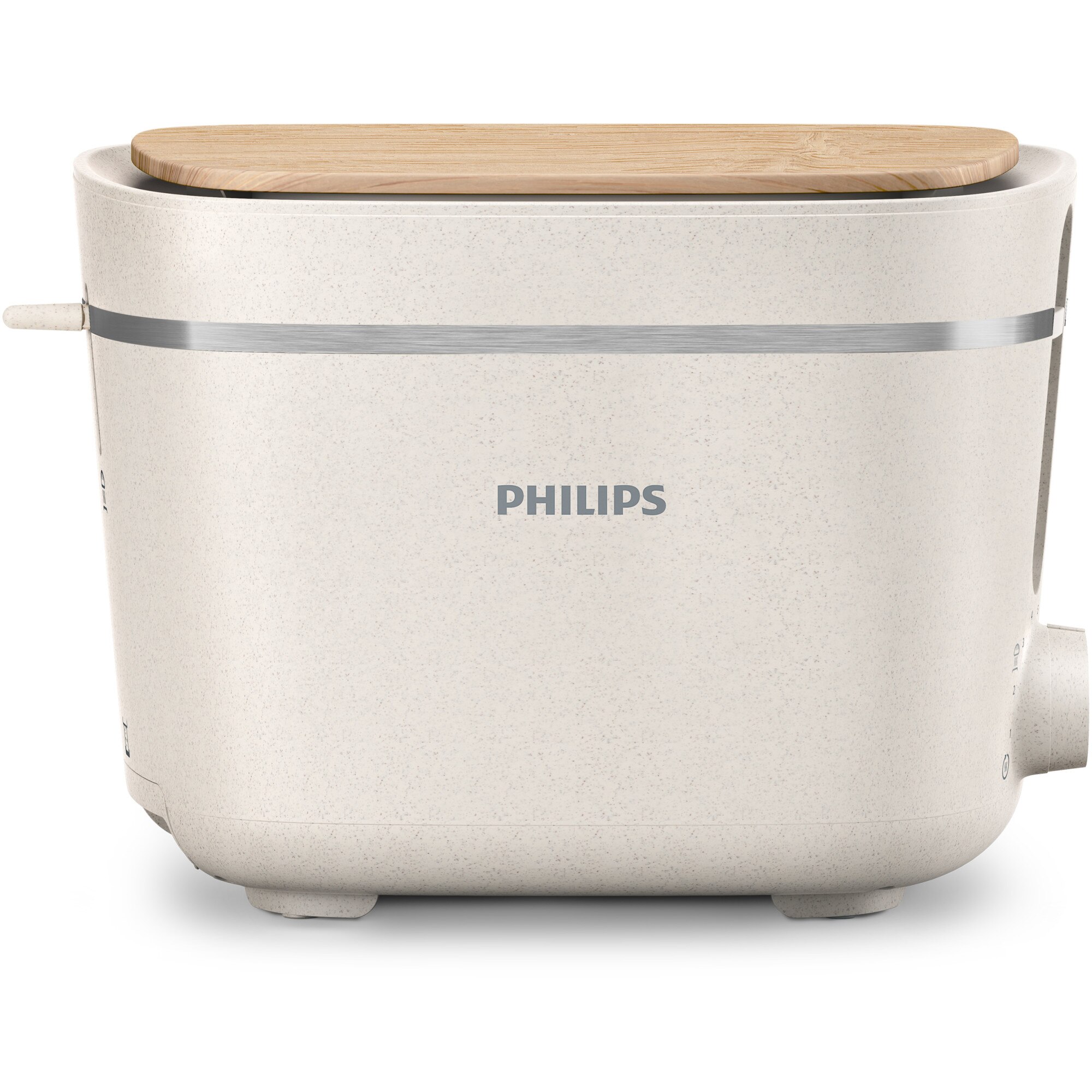Philips HD2640/10 Conscious collection toaster, 830 W, 2 slots, Bio-based recycled plastic body, 8 browning settings, Auto shut-off, Integrated bun holder, Removable dust cover, Crumb tray