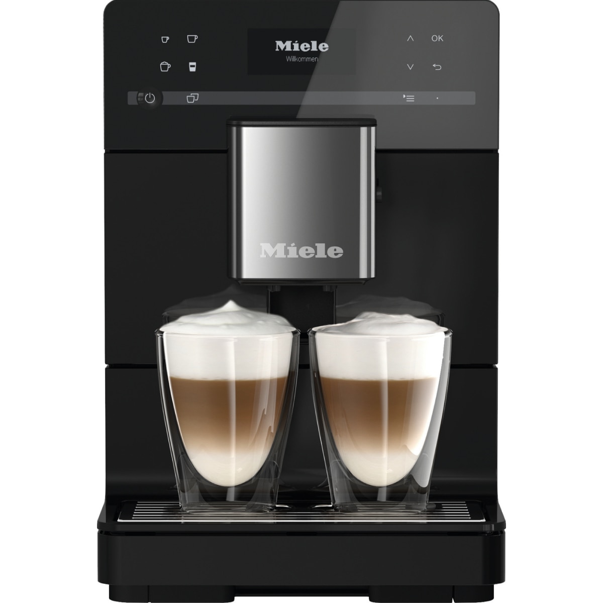 Miele CM 5310 Silence Black automatic espresso machine, 15 bar, 1.3 L, OneTouch for Two, AromaticSystem, Black