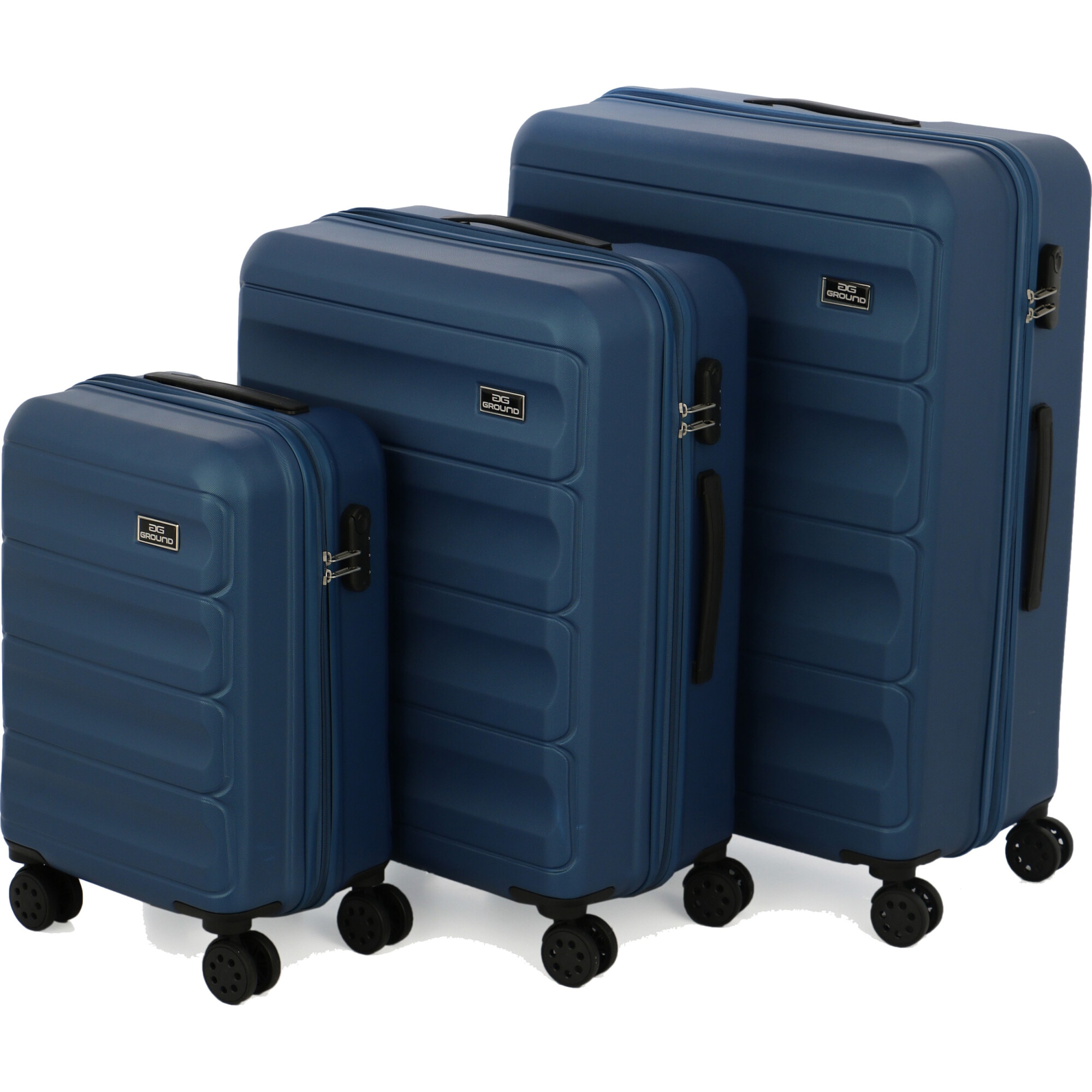 Set 3 trolere WAVE, ABS, marime S+M+L, culoare, Bleumarin