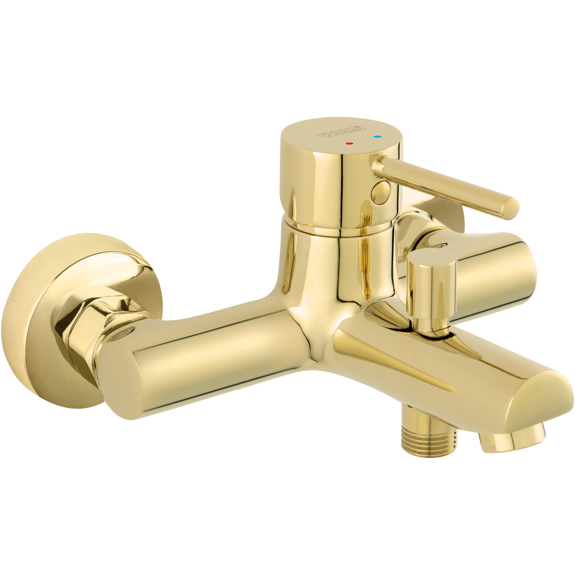 Baterie cada Ferro Fiesta BFI1G, cartus ceramic, aerator, montare perete, Auriu