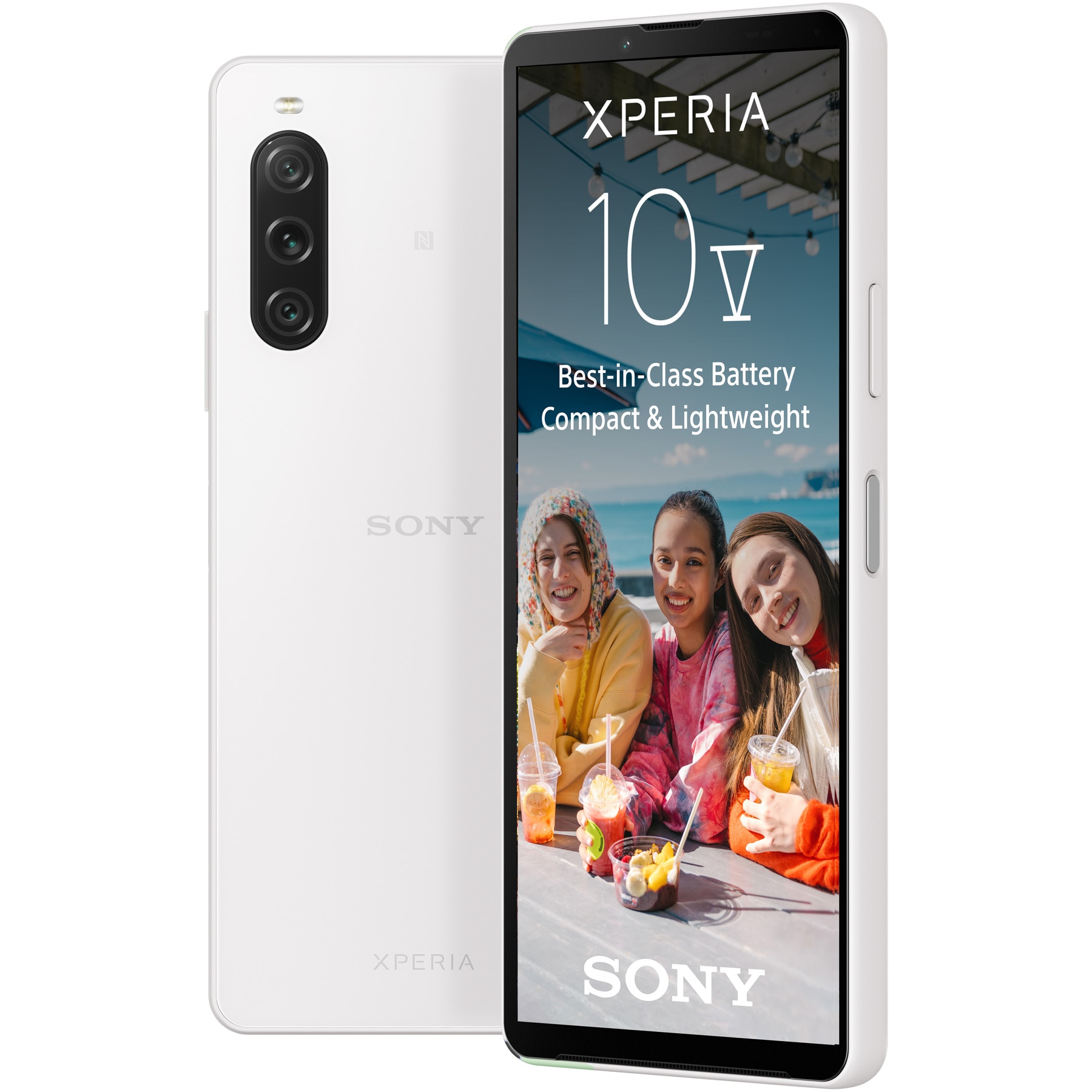 Telefon mobil Sony Xperia 10 V, Dual SIM, 6GB RAM, 128GB, 5G, Alb