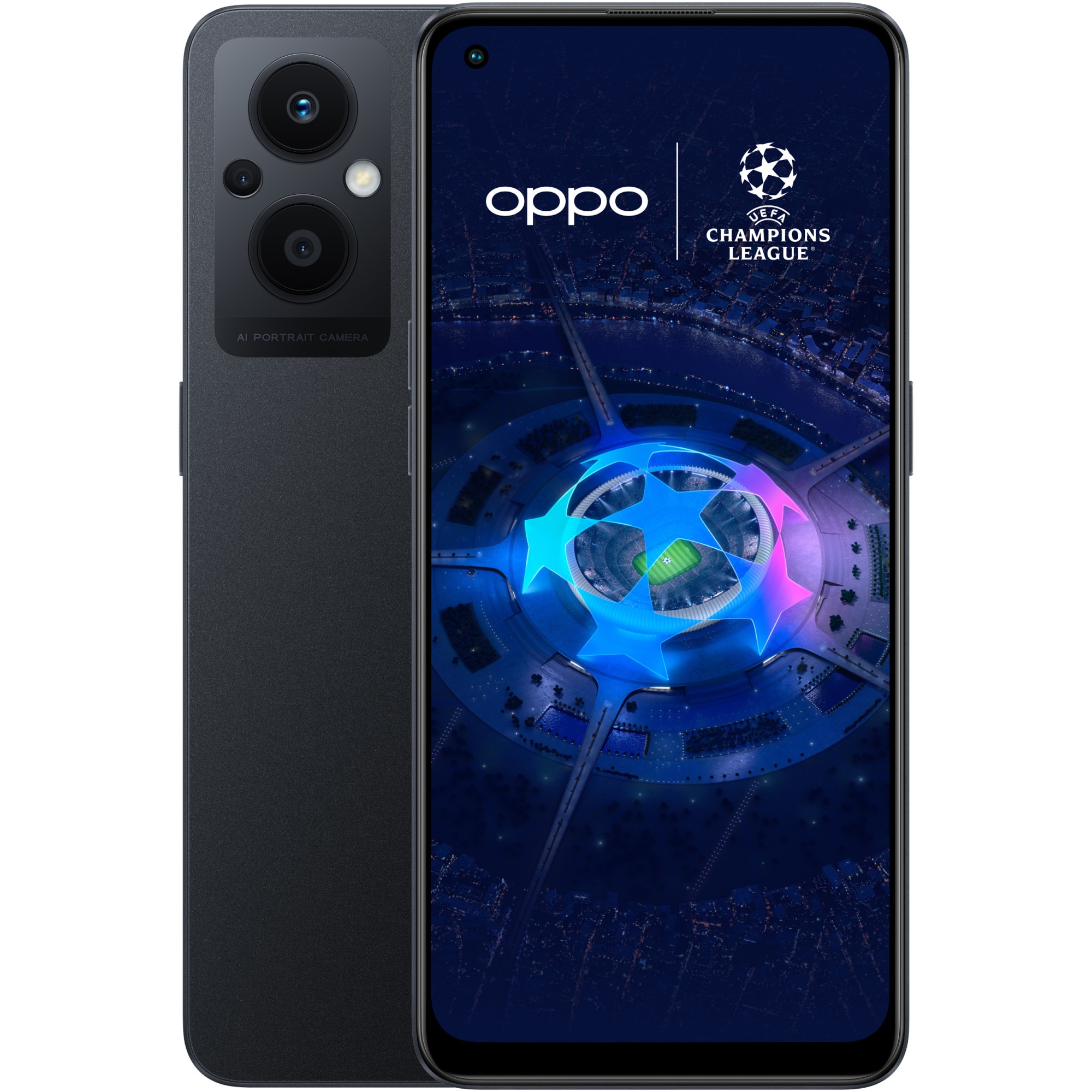 Pachet: Telefon mobil OPPO Reno7 Lite, Dual SIM, 128GB, 8GB RAM, 5G, Cosmic Black + Bratara Fitness OPPO Band, Negru