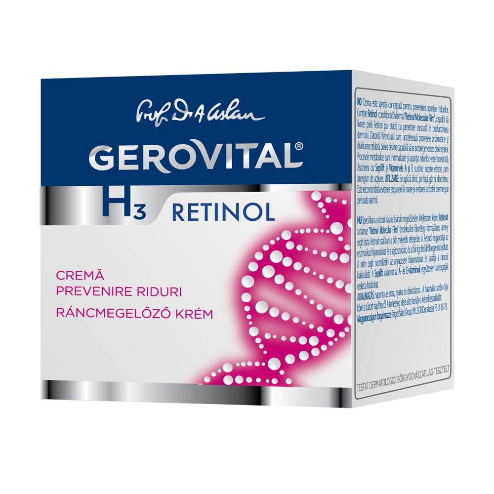 Gerovital H3 Retinol wrinkle prevention cream, 50 ml