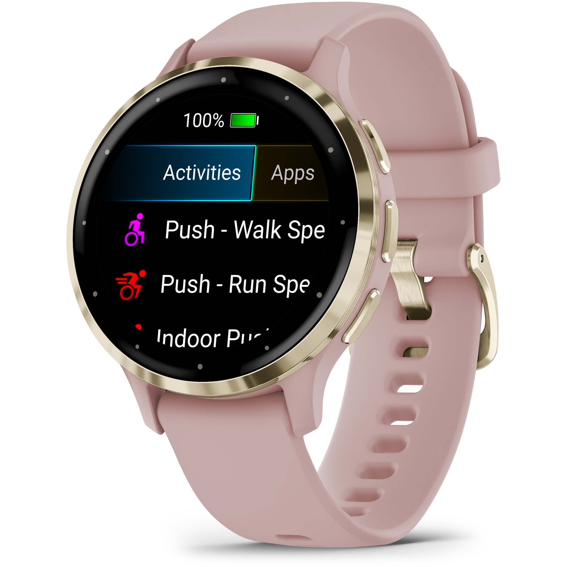 Smartwatch Garmin Venu 3S, GPS, Wi-Fi, silicone strap, Pink Dawn/Soft Gold