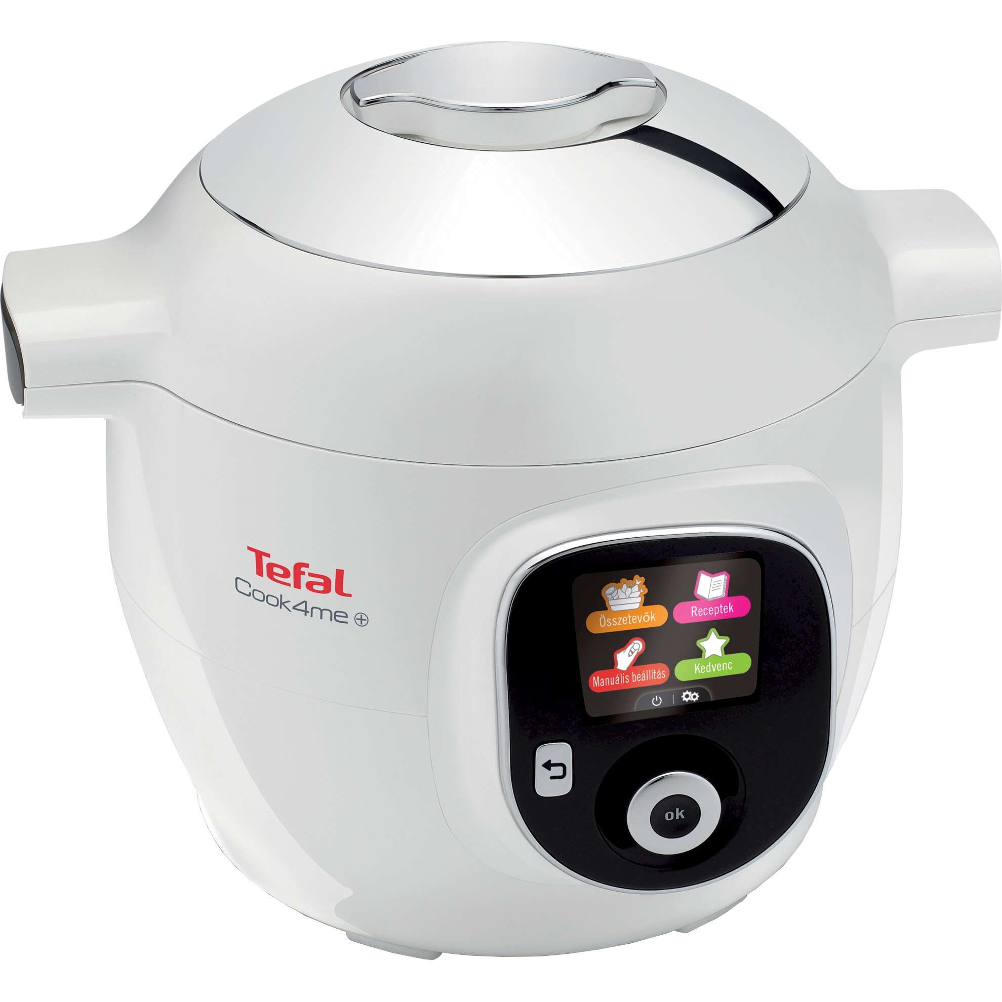 Intelligent multicooker with pressure cooking Tefal Cook4Me CY851130, 1600W, 6 cooking modes, step-by-step instructions, quick and easy, 150 recipes, capacity 6 l, white