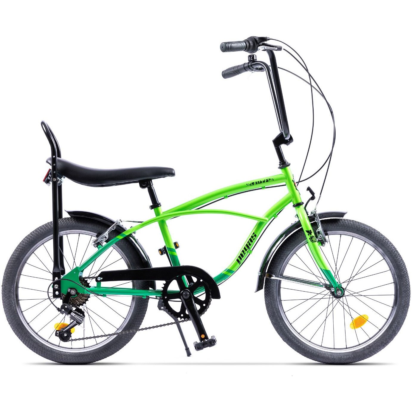 Pegas Strada Mini 7S bike, 20 inches, green