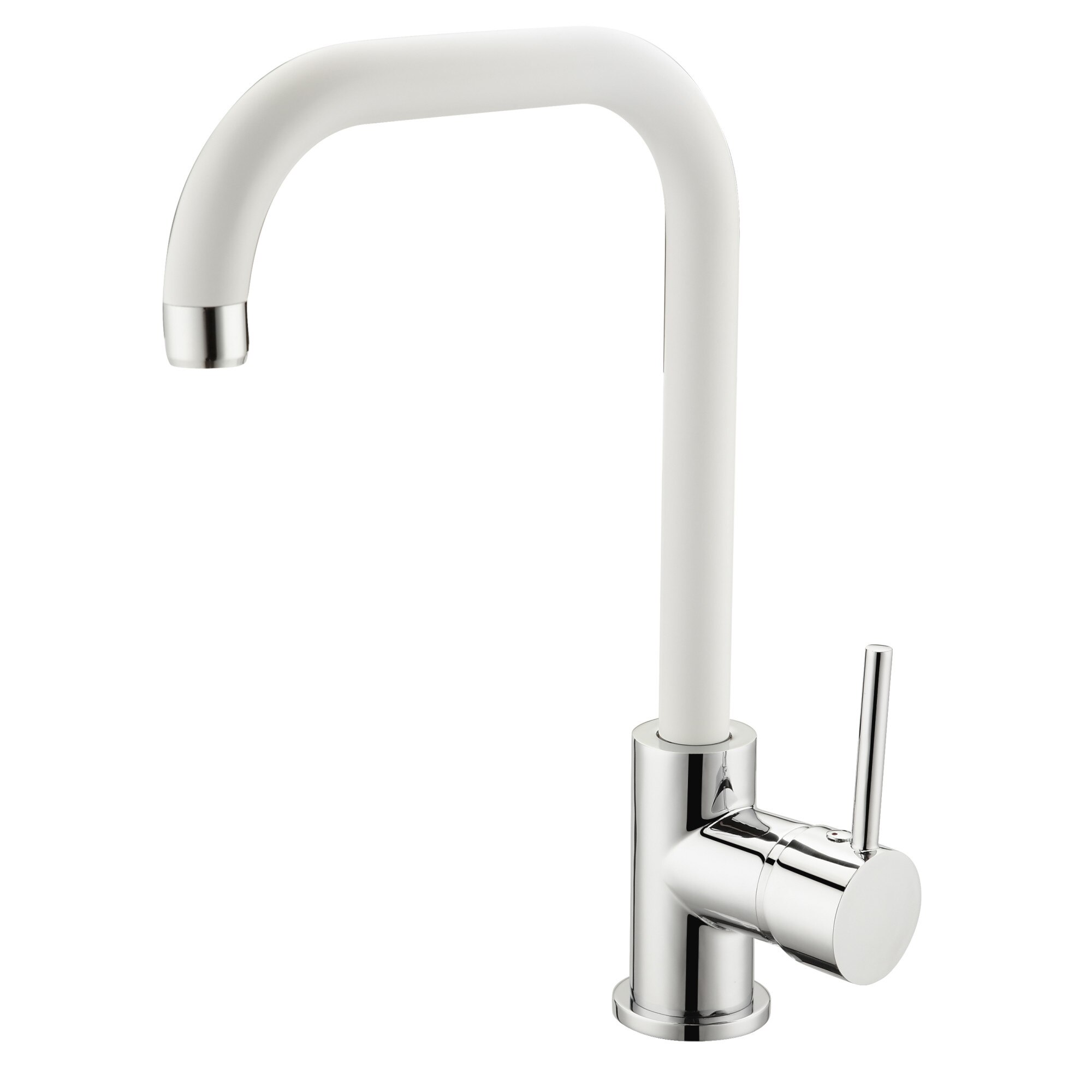 Baterie bucatarie Idrobric Florida, pipa inalta, alama, crom/alb, cartus ceramic ø 35 mm.