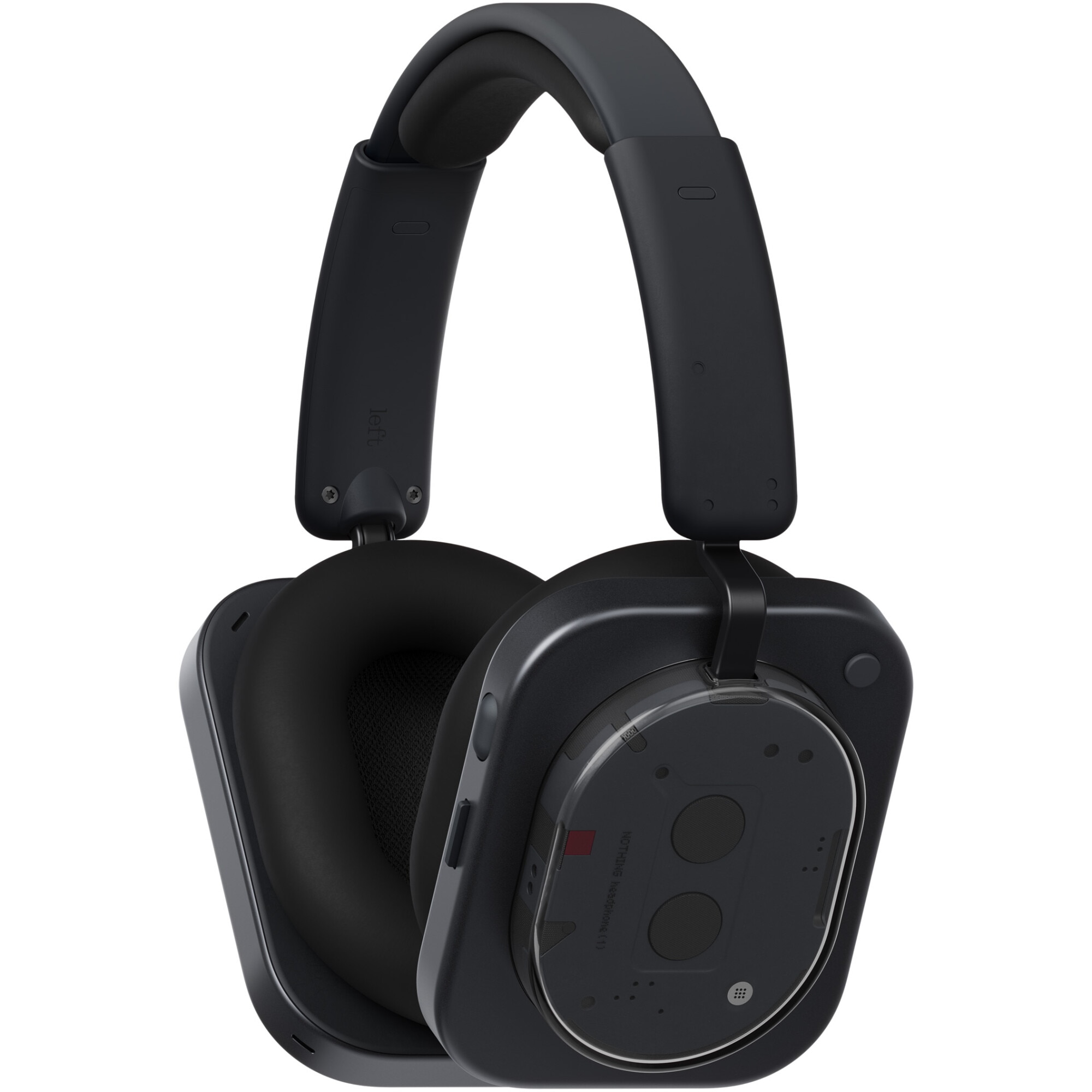 Casti Over the Ear Nothing Headphones (1), Wireless, Bluetooth, Adaptive ANC, Microphone, IPX2, Autonomy 80 hours, Black