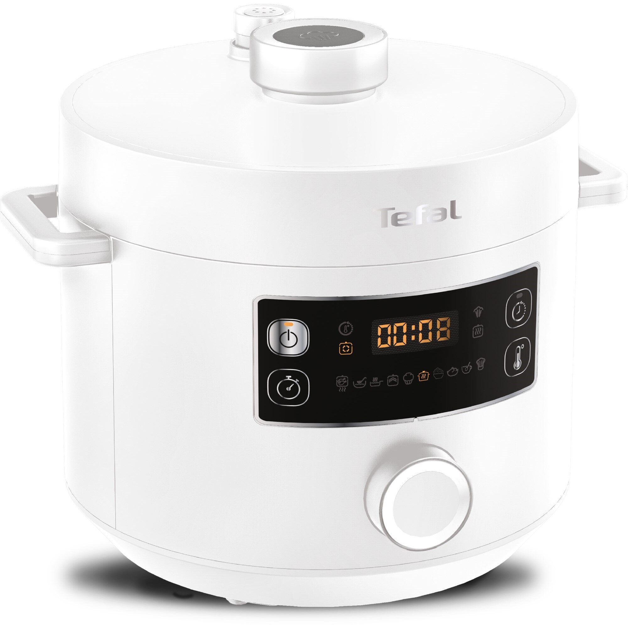 Tefal Turbo Cuisine CY754130 electric pressure cooker, 1090W, 4.8L, 10 programs, intuitive interface, Tefal Spherical Bowl, White