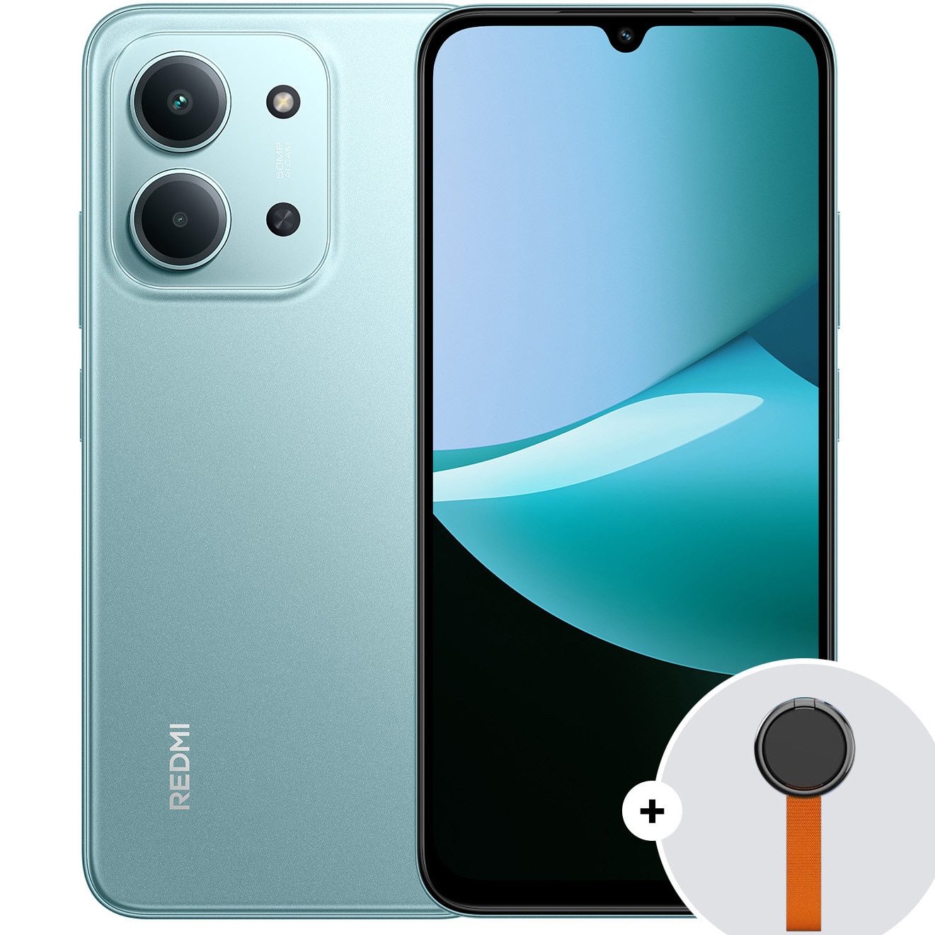 Xiaomi Redmi 15C Mobile Phone, 4GB RAM, 256GB, 4G, Mint Green + Woven Strap Ring Stand
