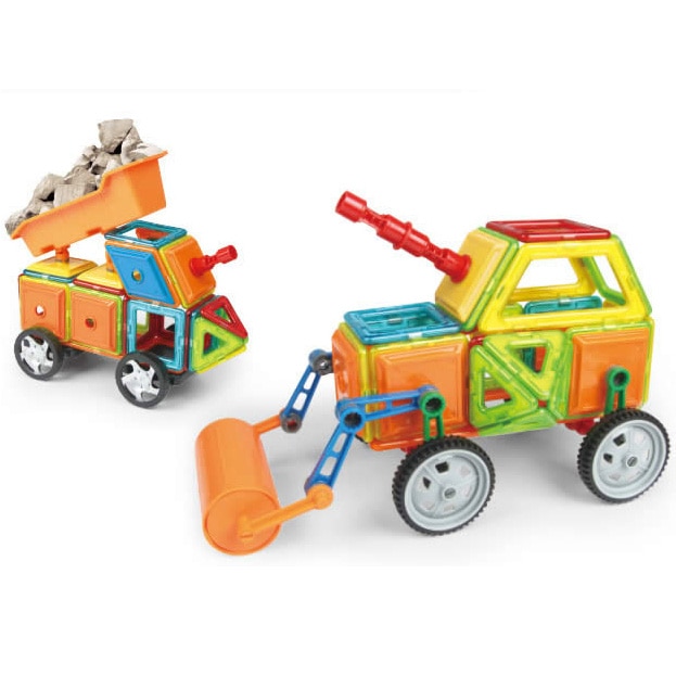Set de constructie Mappy Magical Magnet Buldozer, 162 piese