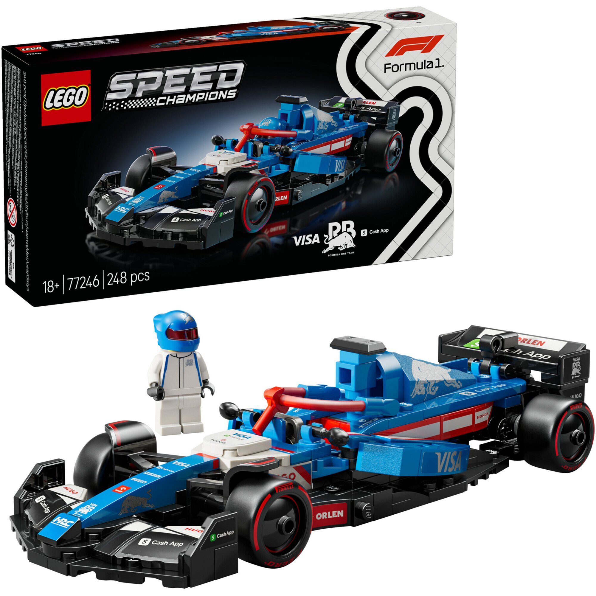 LEGO® Speed Champions - F1® Race Car Visa Cash App RB VCARB 01 77246, 248 pieces