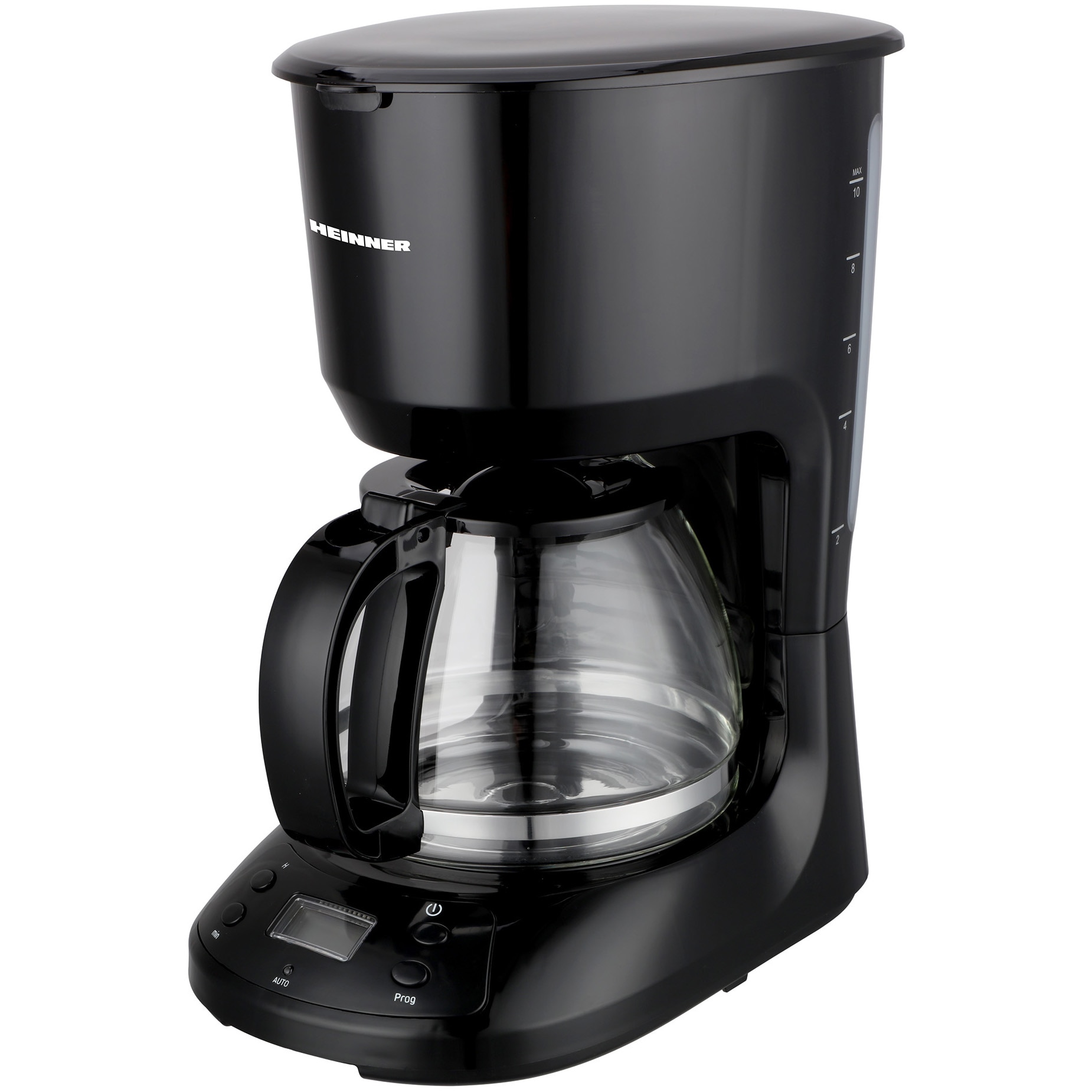 Cafetiere Heinner Black Chatt, LCD, 1.25L, filtru detasabil, anti-scurgere, 750W.