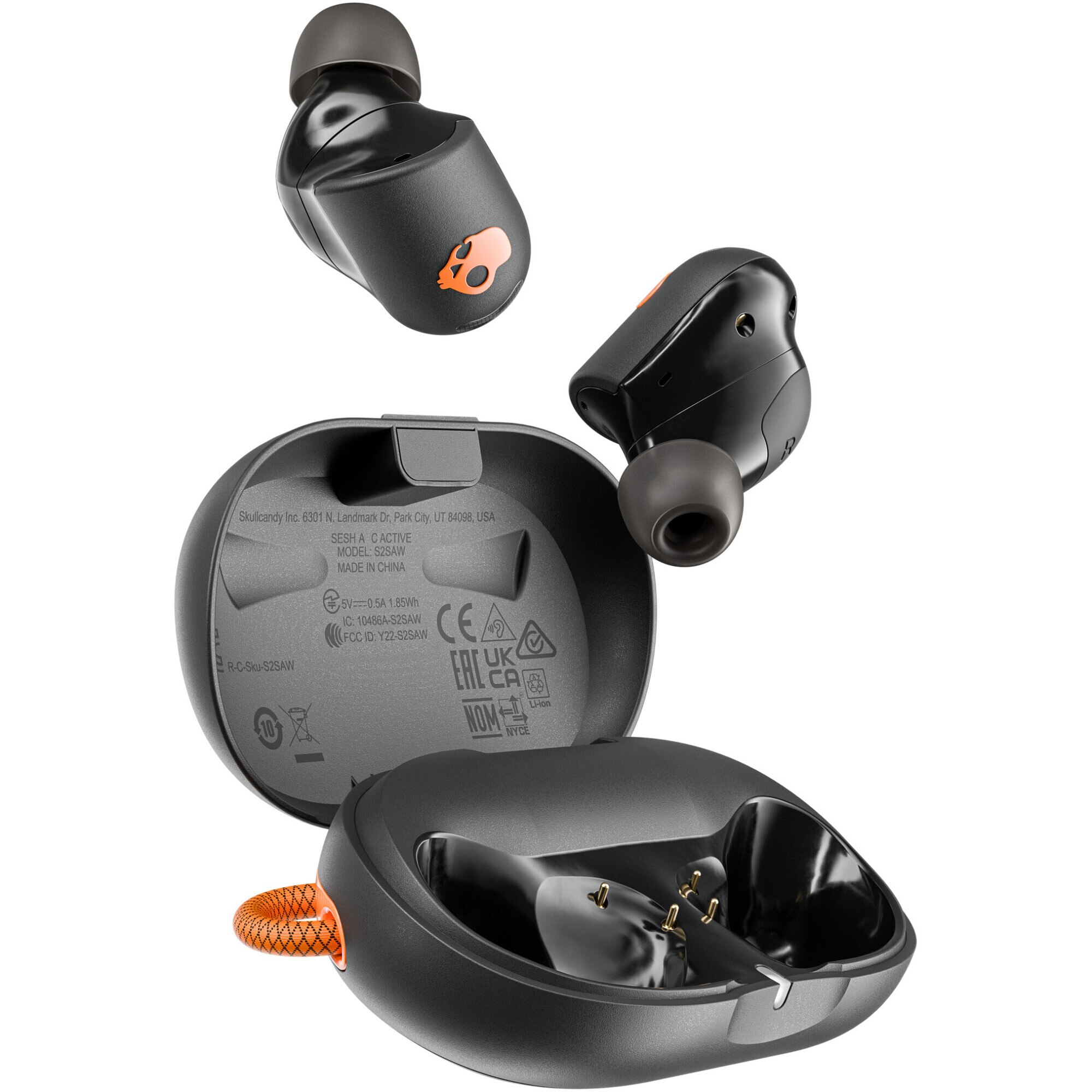 In-Ear Headphones Skullcandy Sesh ANC Active, True Wireless, Bluetooth, Multipoint, IP67, Black/Orange