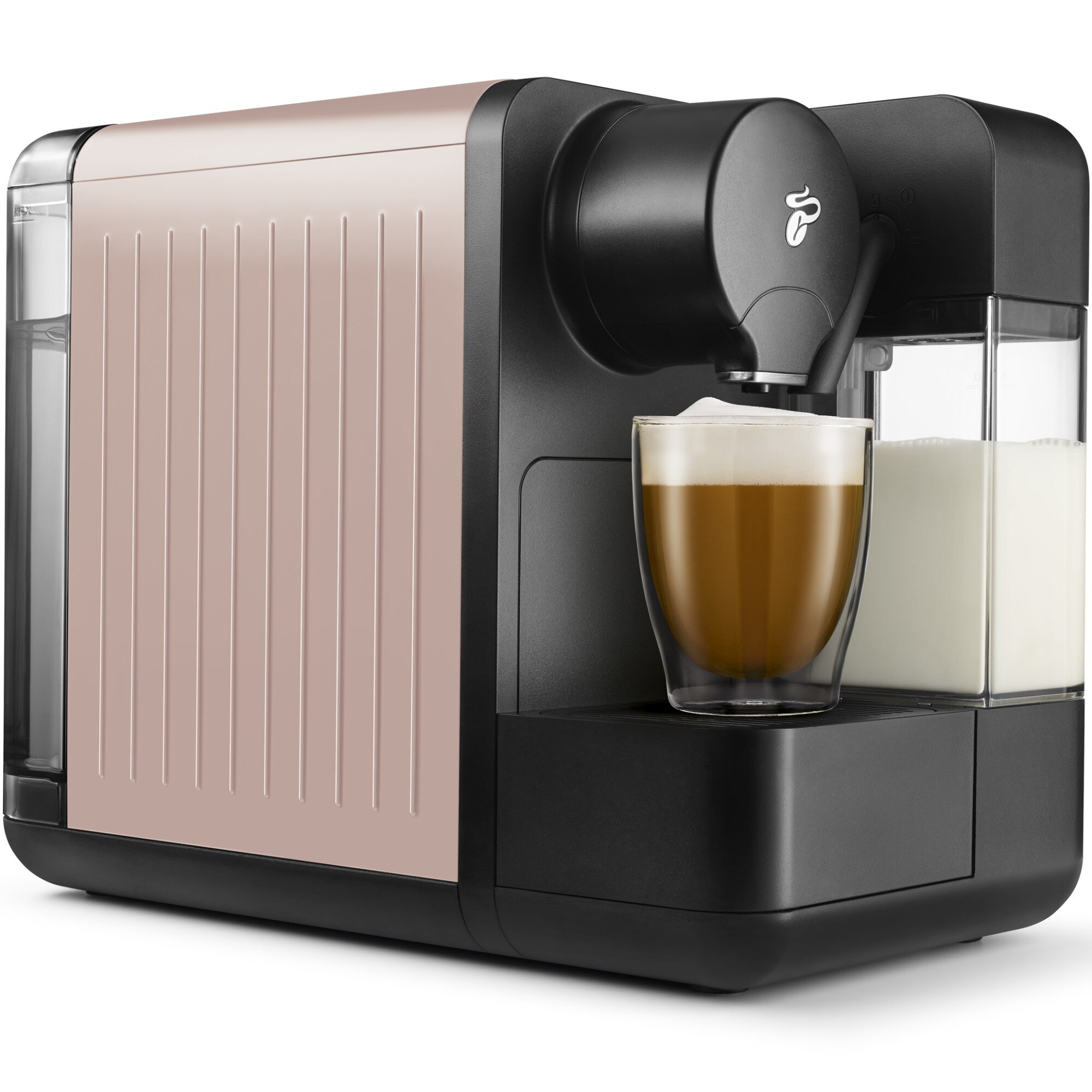 Tchibo Cafissimo milk soft rose espresso machine, 12l water, 400ml milk, Espresso, Coffee Cream, Latte, Pink