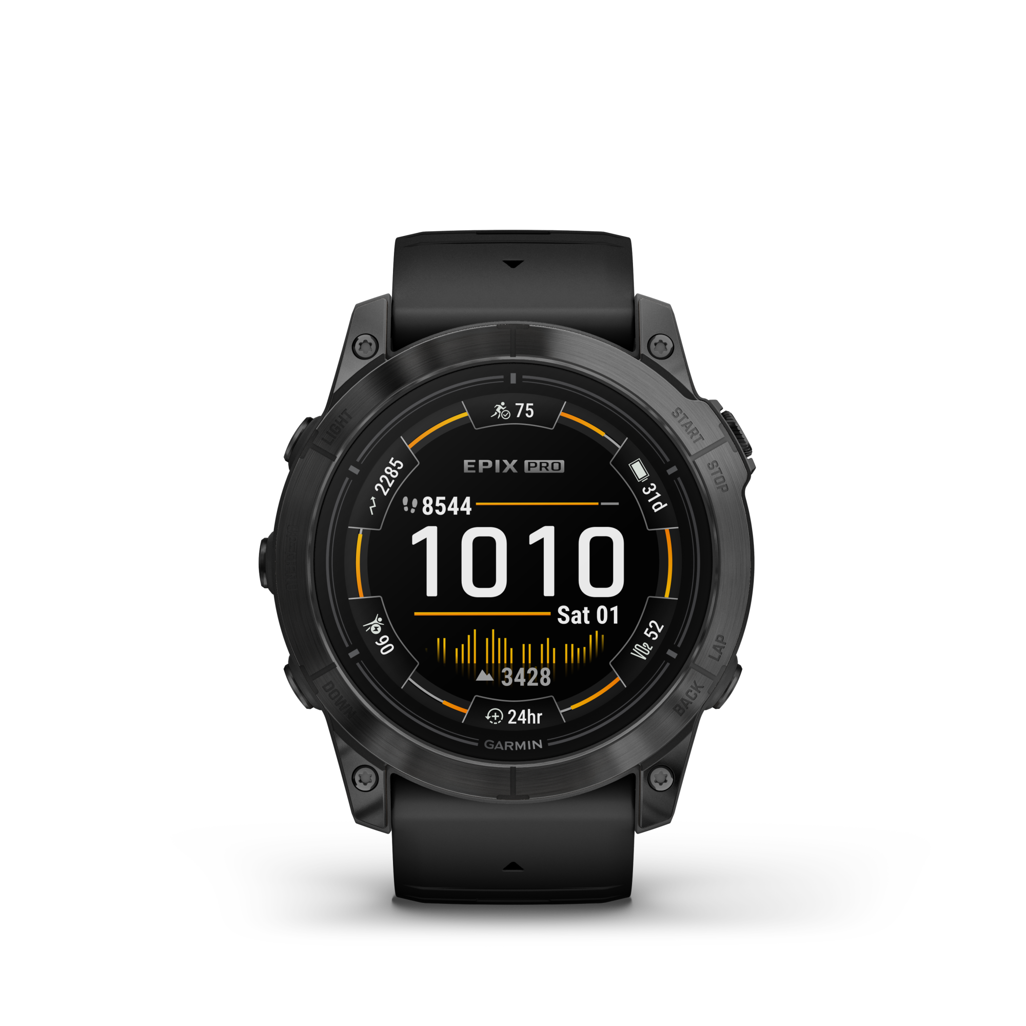 Garmin epix Pro smartwatch (Gen 2), 51mm, Black silicone strap, Glass, Slate Grey