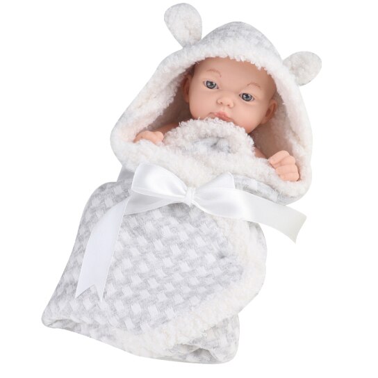 Papusa Mappy - Baby so lovely, cu paturica, gri, 25 cm