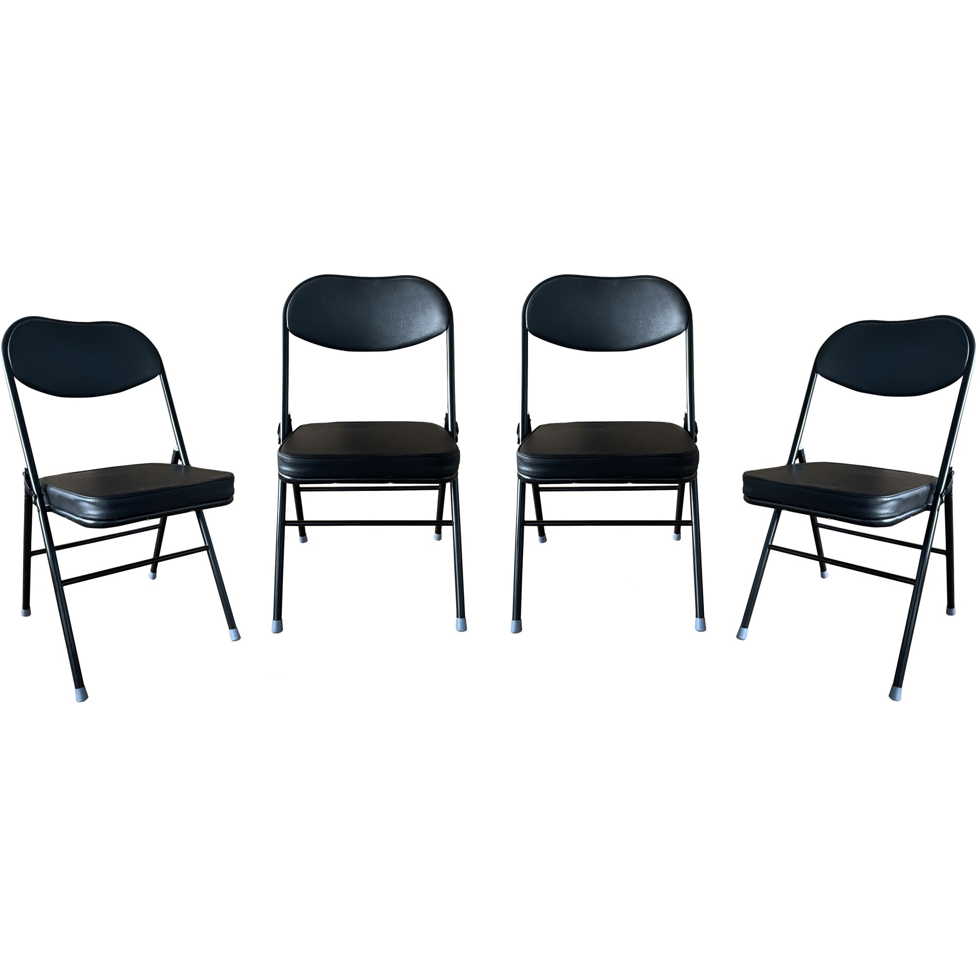 Set 4 scaune pliabile Kring Anders, baza metal, Negru