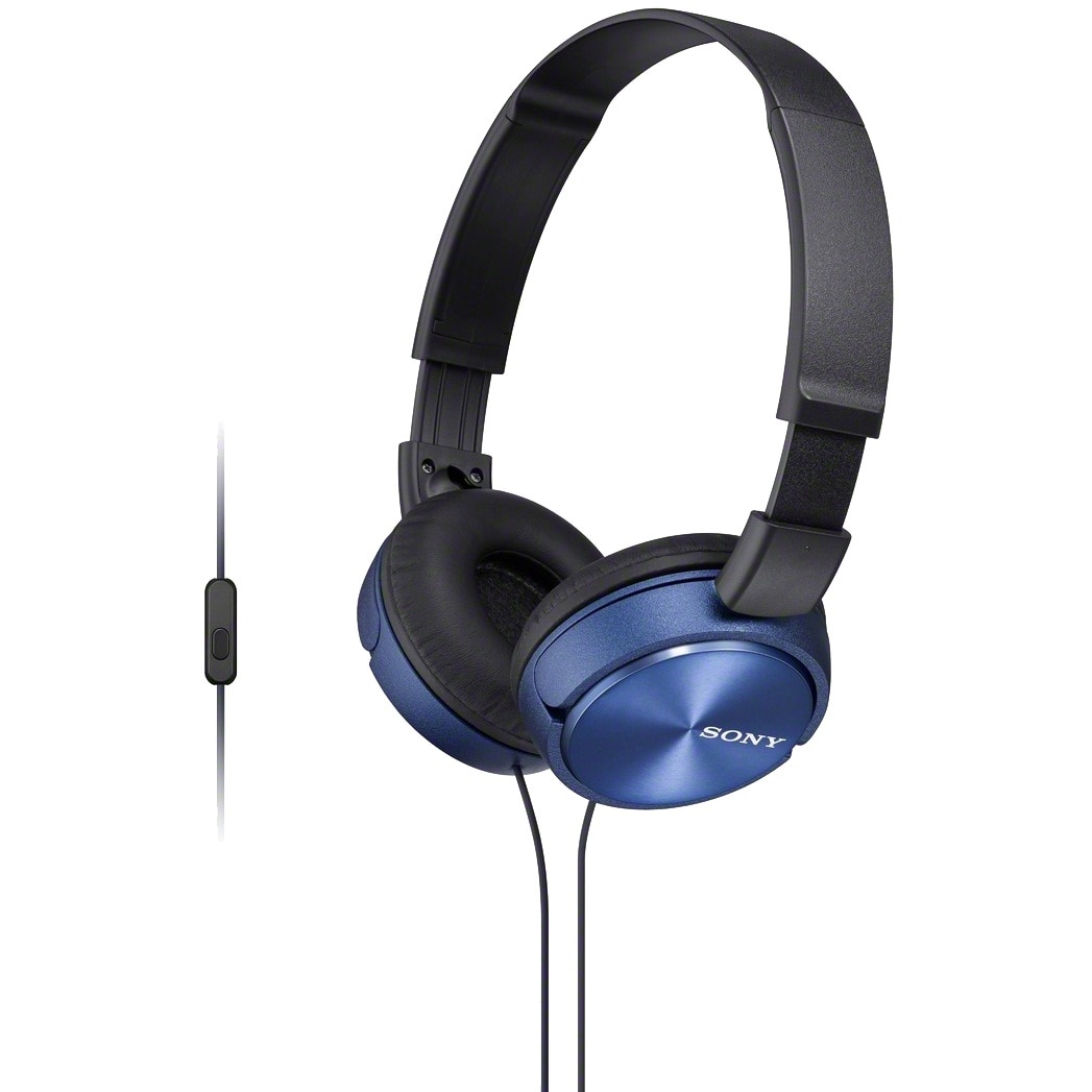 Sony MDR-ZX310APL On-Ear Headphones, Wired, Microphone, Blue