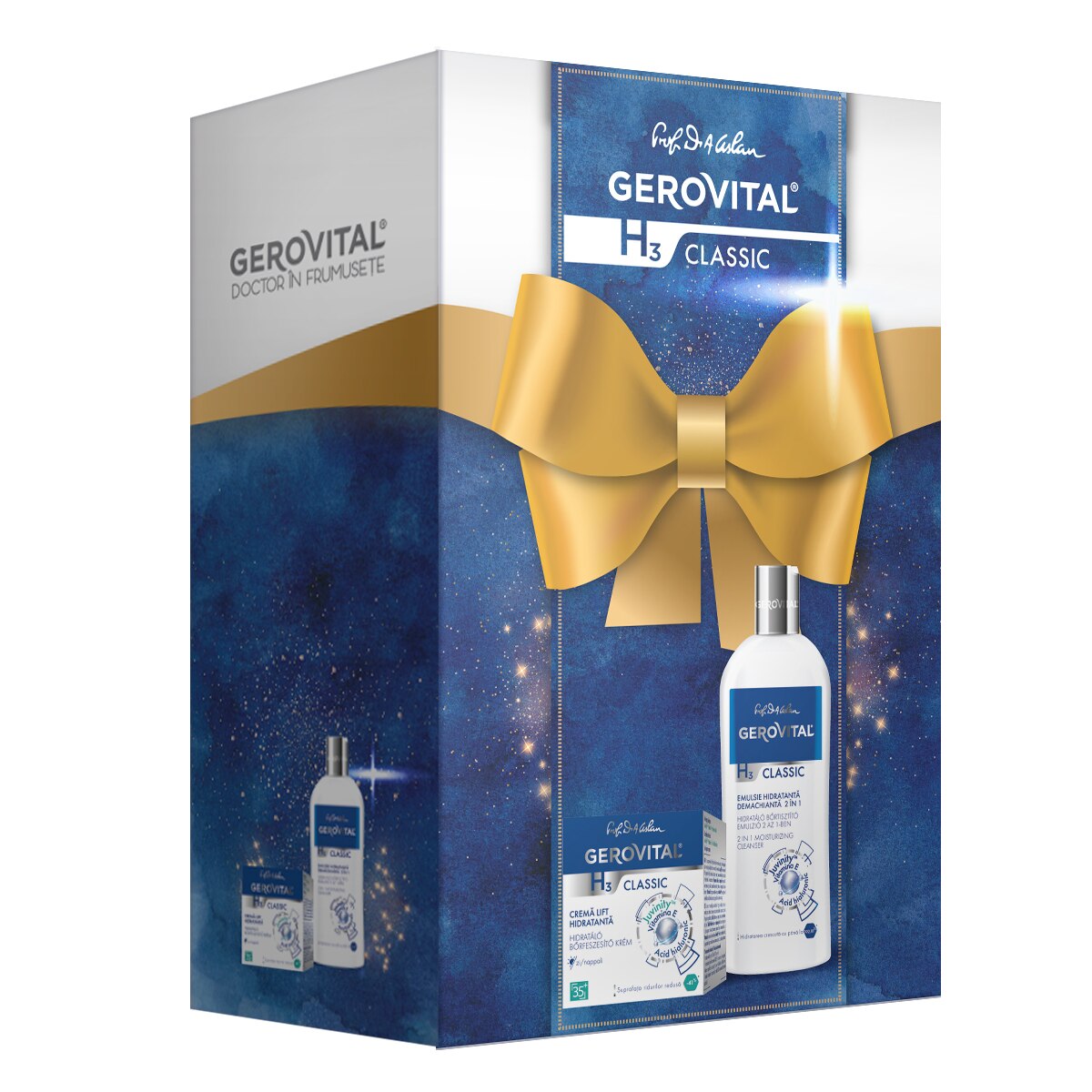 Gerovital H3 Gift Set: Classic Cream Lift Day, 50ml + Moisturizing Emulsion 2-in-1, 200ml