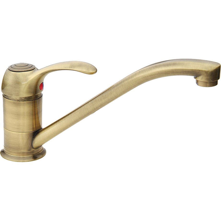 Baterie bucătărie retro Idrobric Distri, pipa pivotantă, auriu antichizat, cartuș ceramic 40mm