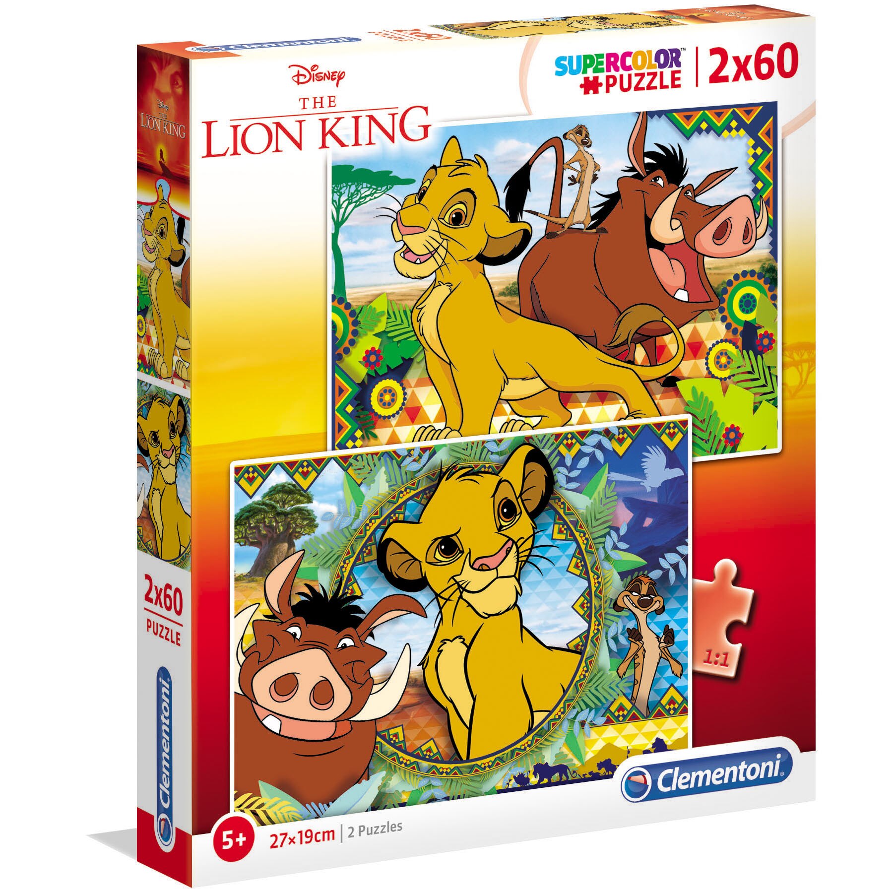 Puzzle Clementoni - Lion King, 2x60 piese