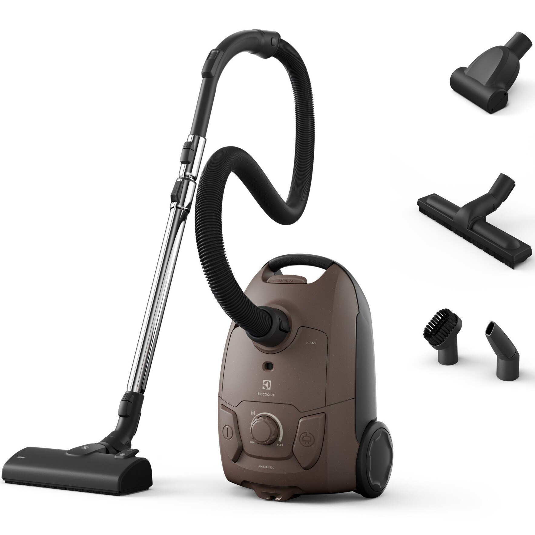 Electrolux 500 EB51A3WB vacuum, 750W, AllFloor, Parketto, Anti-odour bag, 8.5m, 2in1, walnut brown