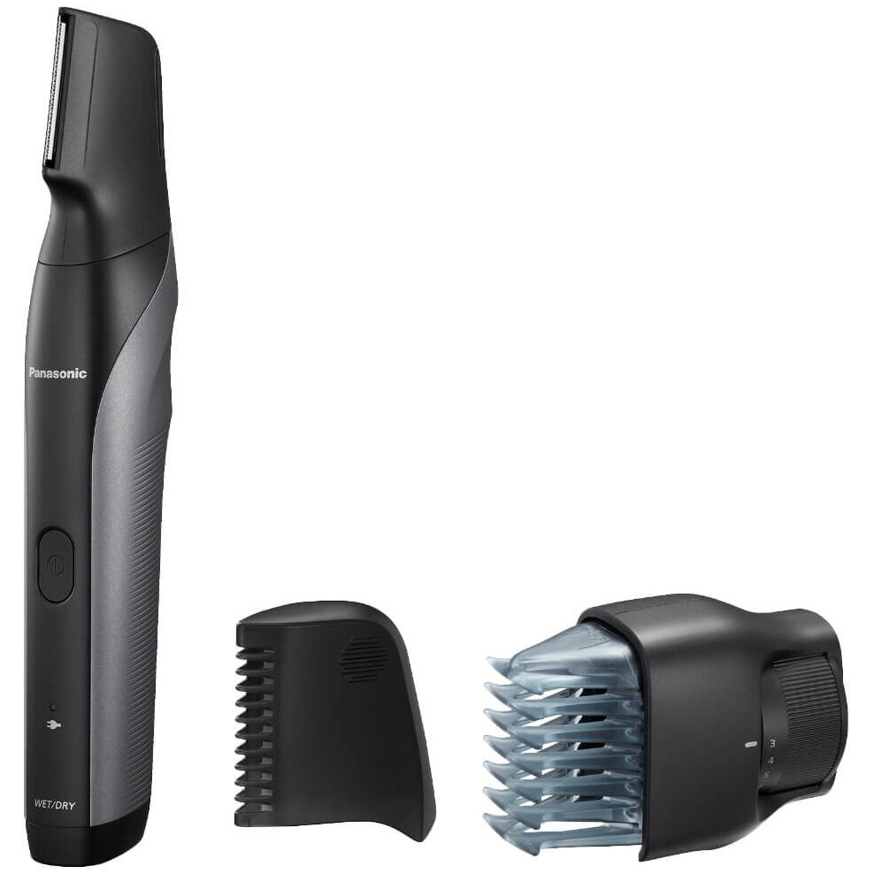 Trimmer pentru parul corporal Panasonic ER-GK80-S503, lavabil, accesoriu pentru zone sensibile, Negru/Argintiu