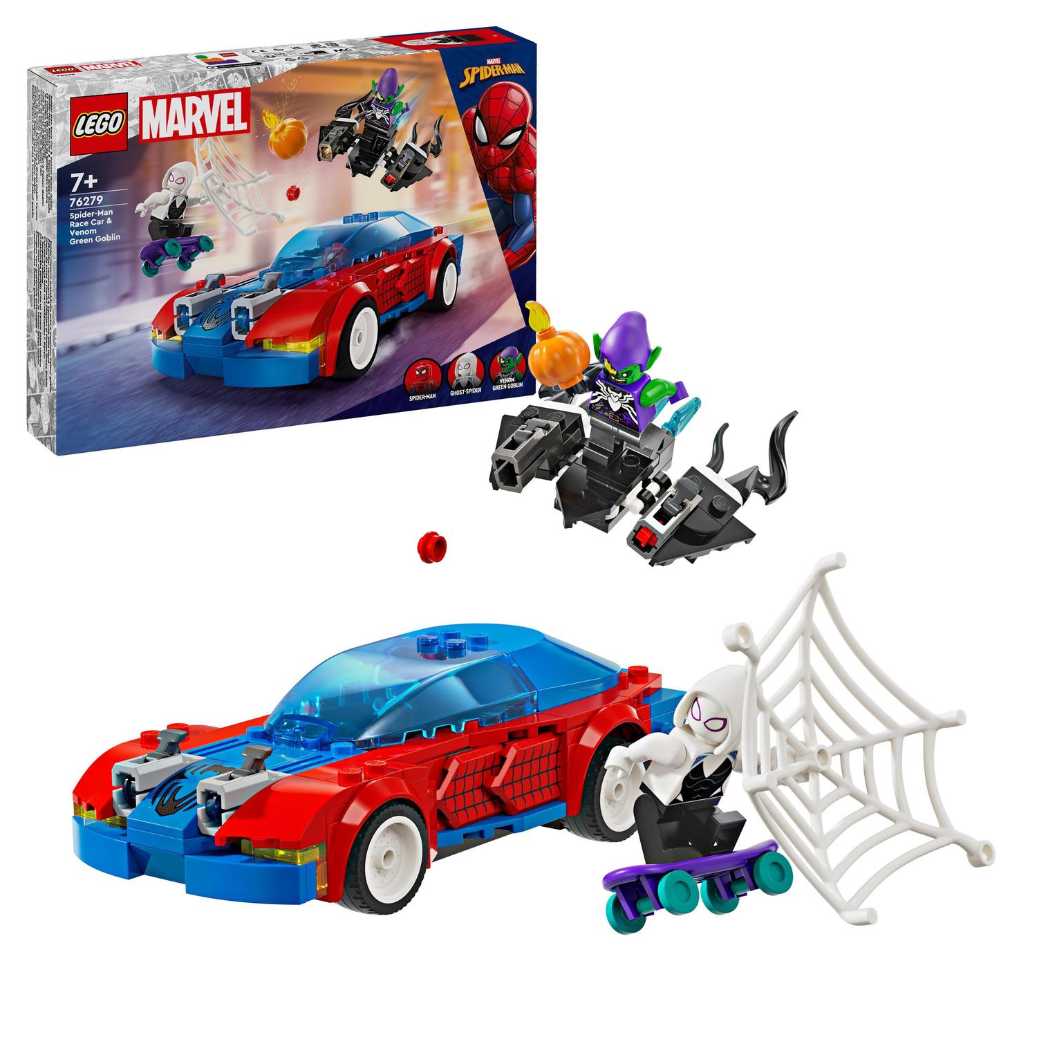 LEGO® Marvel - Masina de curse a Omului Paianjen si Venom Green Goblin 76279, 227 piese