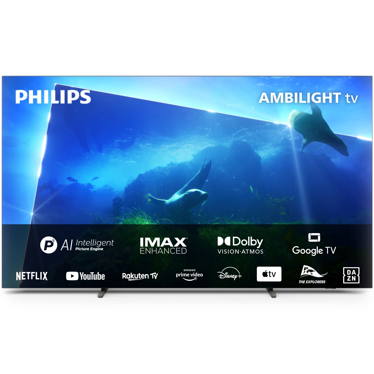 Televizor Philips Ambilight OLED 77OLED818, 194 cm, Google TV, 4K Ultra HD, 100hz, Clasa G