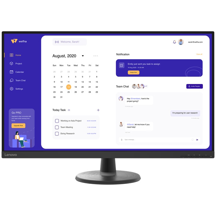 Monitor LED VA Lenovo D32u-40 31.5", 4K UHD (3840x2160), 60Hz, 4ms, Anti-Glare, 2x HDMI, Display Port, VESA, negru
