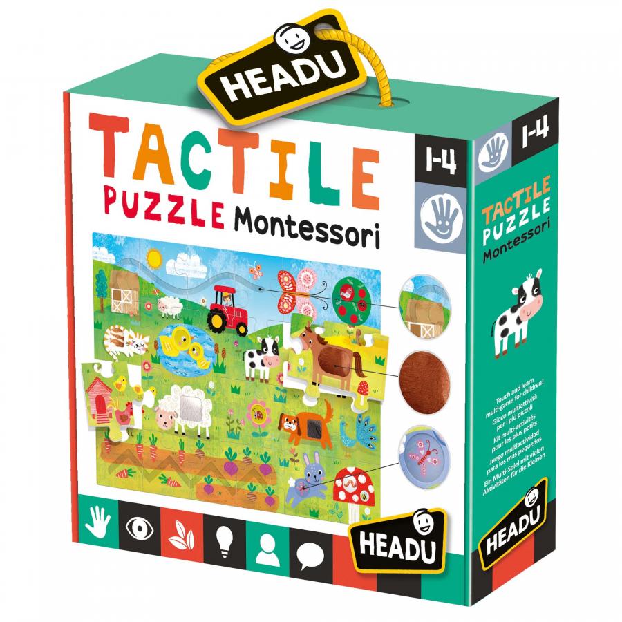 Puzzle Headu Montessori - Tactil puzzle, 21 piese