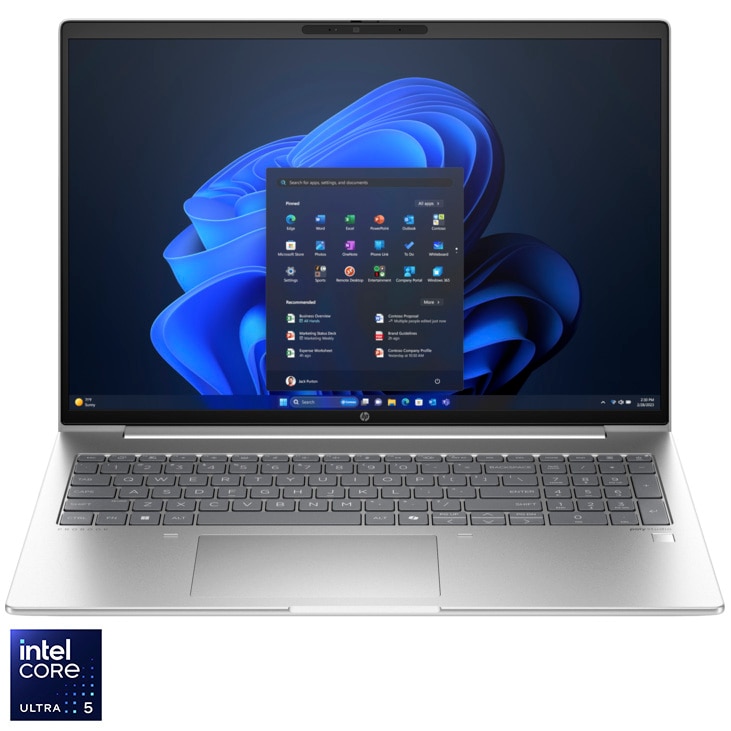 Laptop HP ProBook 460 16 G11 cu procesor Intel® Core™ Ultra 5 125U pana la 4.3GHz, 16", WUXGA, IPS, 16GB DDR5 RAM, 512GB SSD, Intel® Graphics, Windows 11 Pro, Pike silver