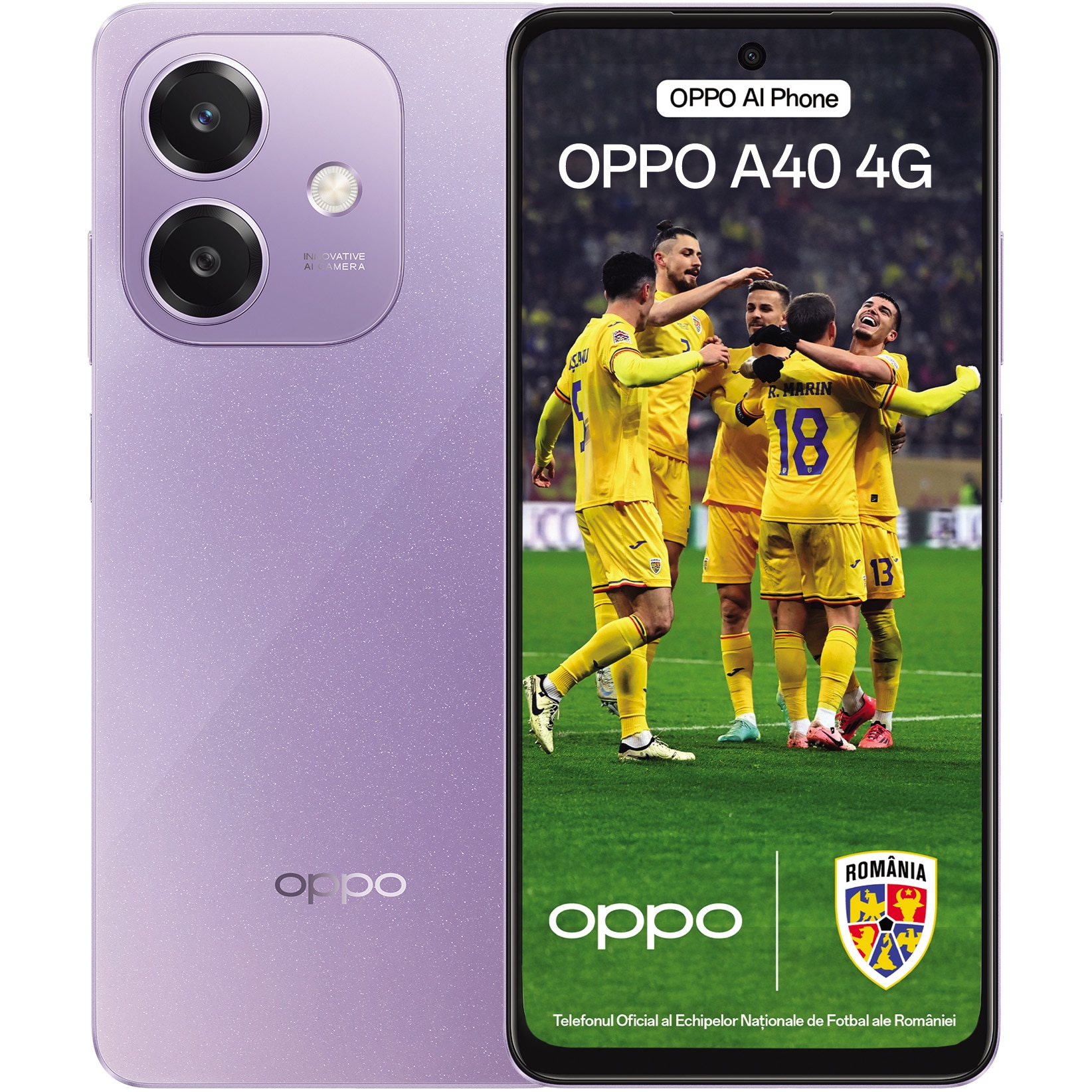 Telefon mobil OPPO A40, Dual SIM, 4GB RAM, 128GB, 4G, Starry Purple