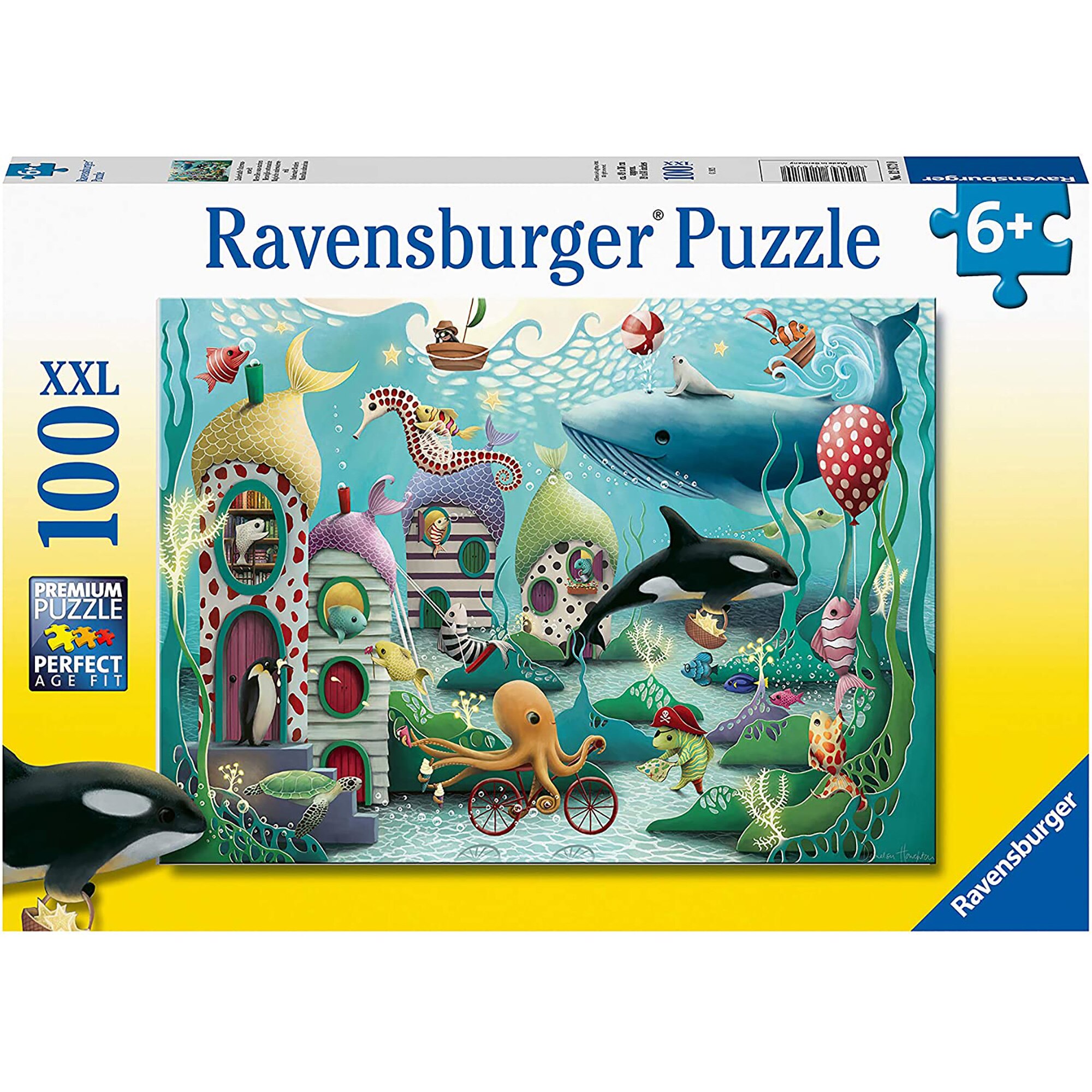 Puzzle Ravensburger XXL - Animale subacvatice, 100 piese