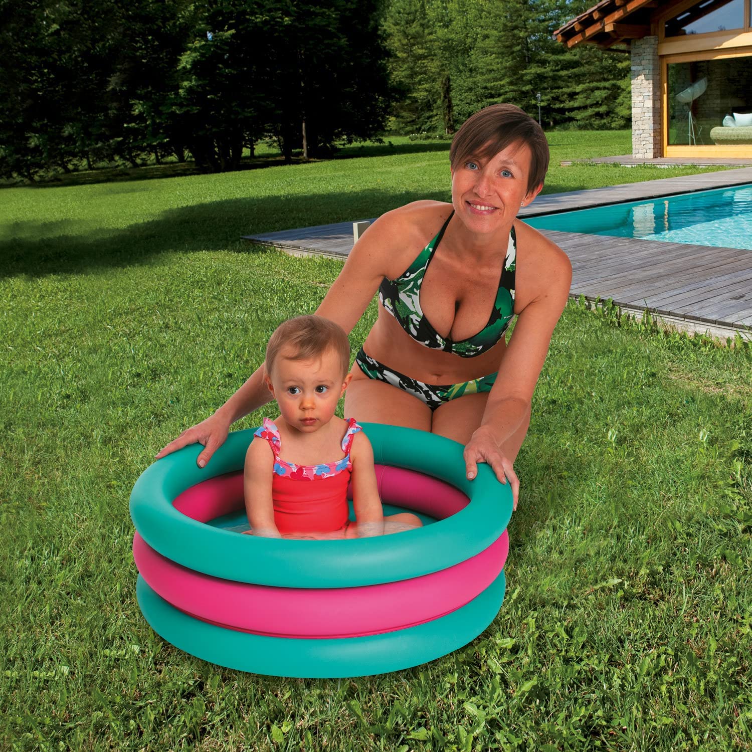 Mondo inflatable pool with 3 rings - Fantasy, 64 x 25 cm