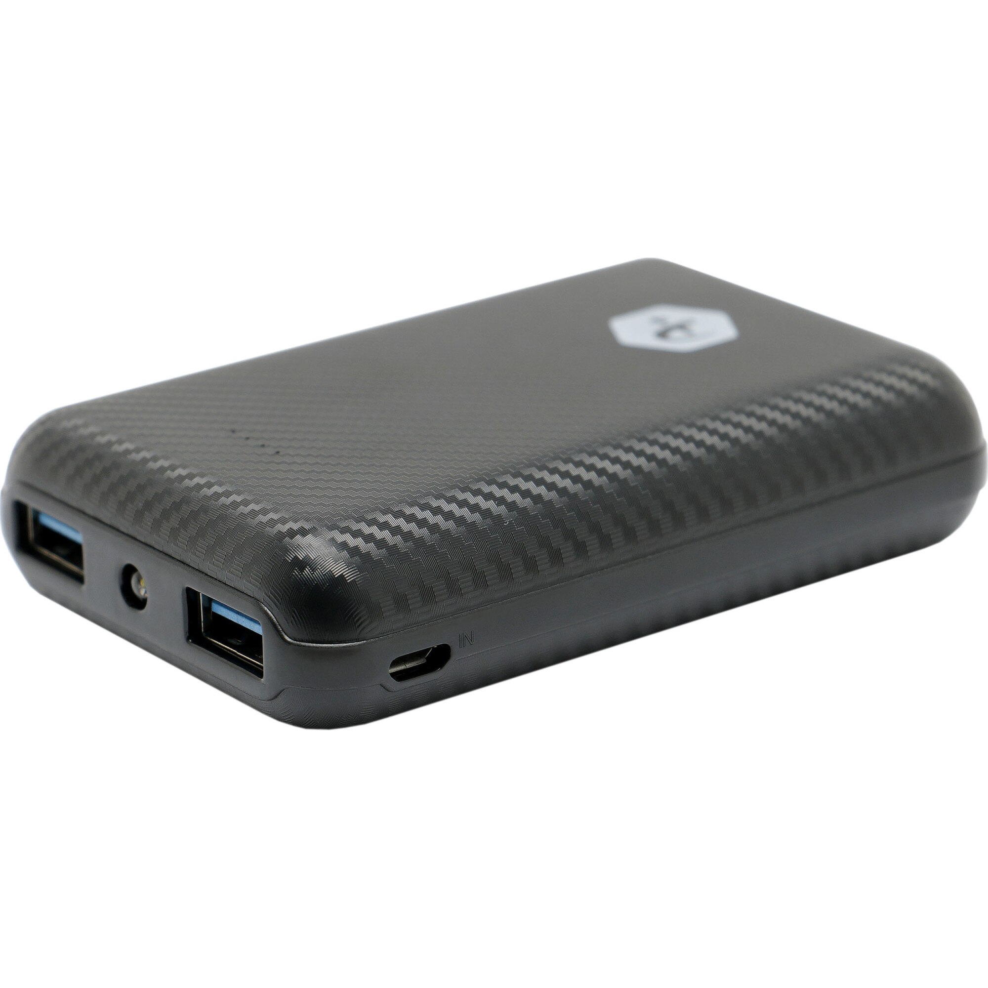 Acumulator extern A+, 10.000 mAh Quick Charge 3.0 , 2 porturi USB, conectivitate micro USB