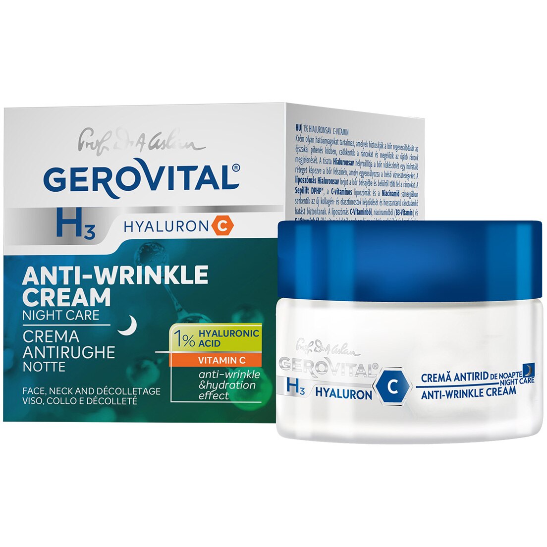 Gerovital H3 Hyaluron C anti-wrinkle night cream, 50 ml