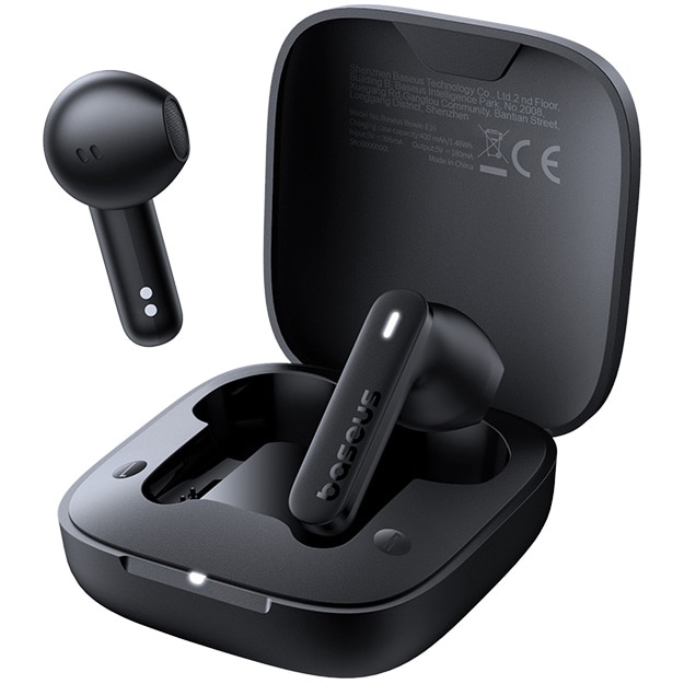 Casti In-Ear Baseus Bowie E16, True Wireless, Bluetooth, IPX4, Autonomie 30 ore, Negru