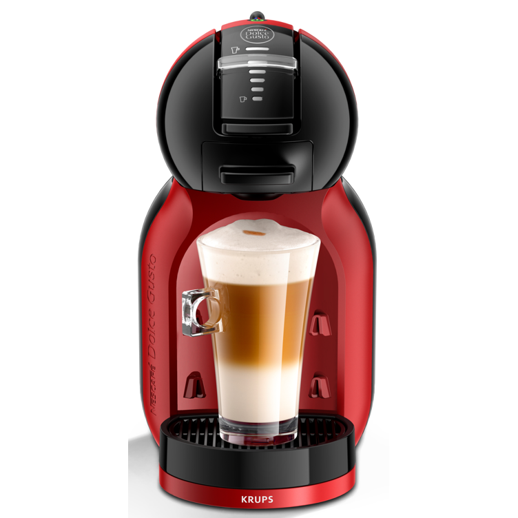Espresso machine with capsules KRUPS NESCAF Dolce Gusto Mini Me KP123H10, 1500 W, tank capacity 08 L, 15 bar pressure, Play &amp; Select Technology, Eco function, red &amp; black