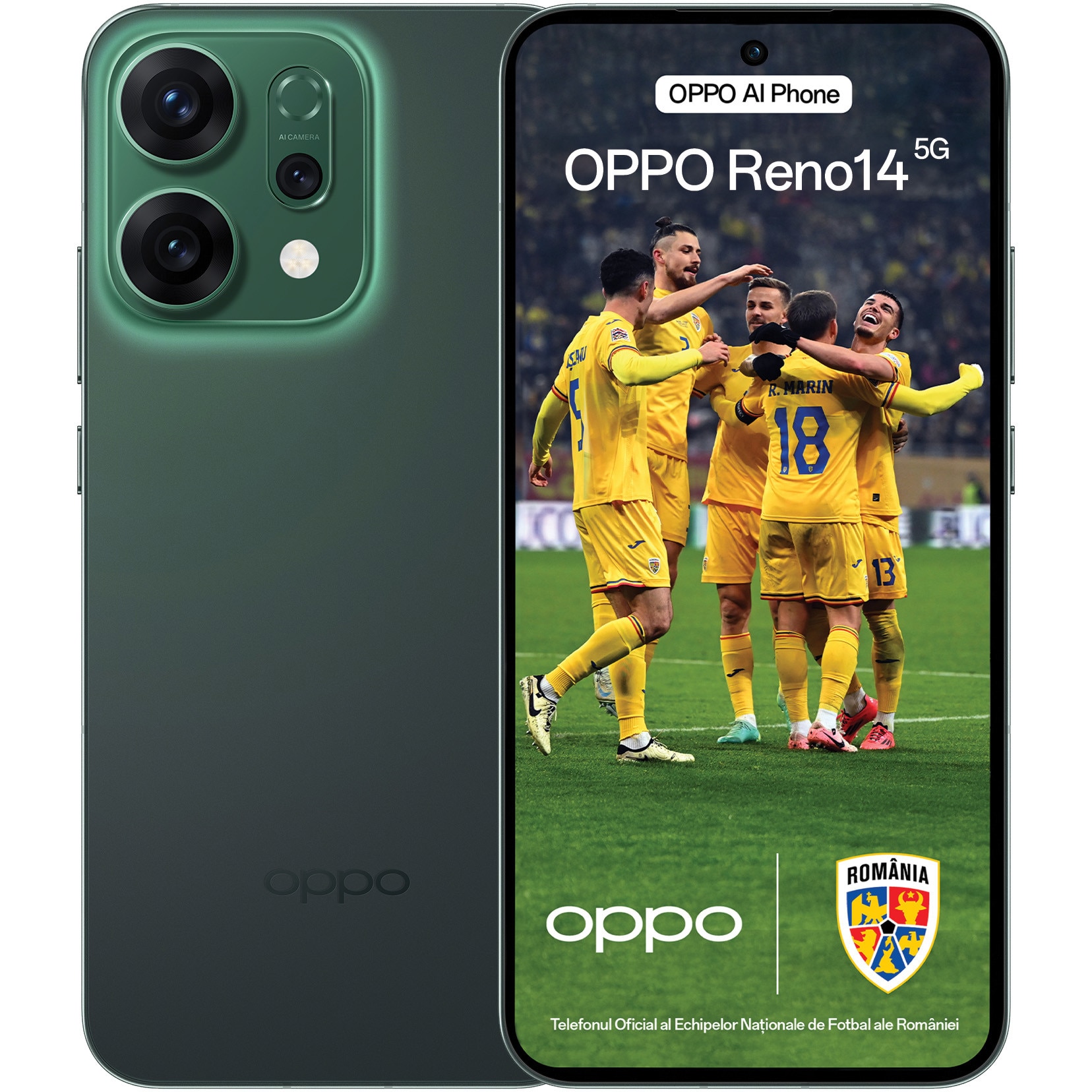 Mobile phone OPPO Reno14, Dual SIM, 12GB RAM, 512GB, 5G, Luminous Green