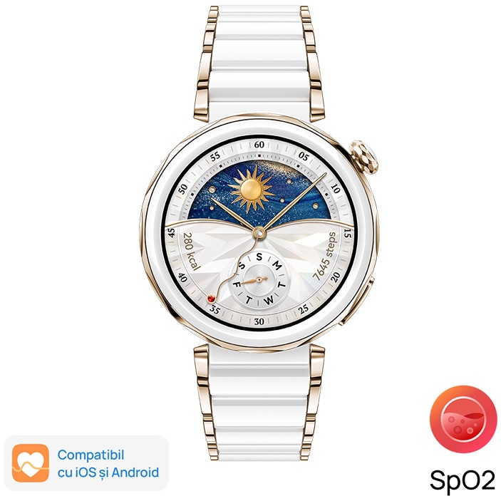 Smartwatch Huawei Watch GT 5 Pro, 42MM, Gold, White