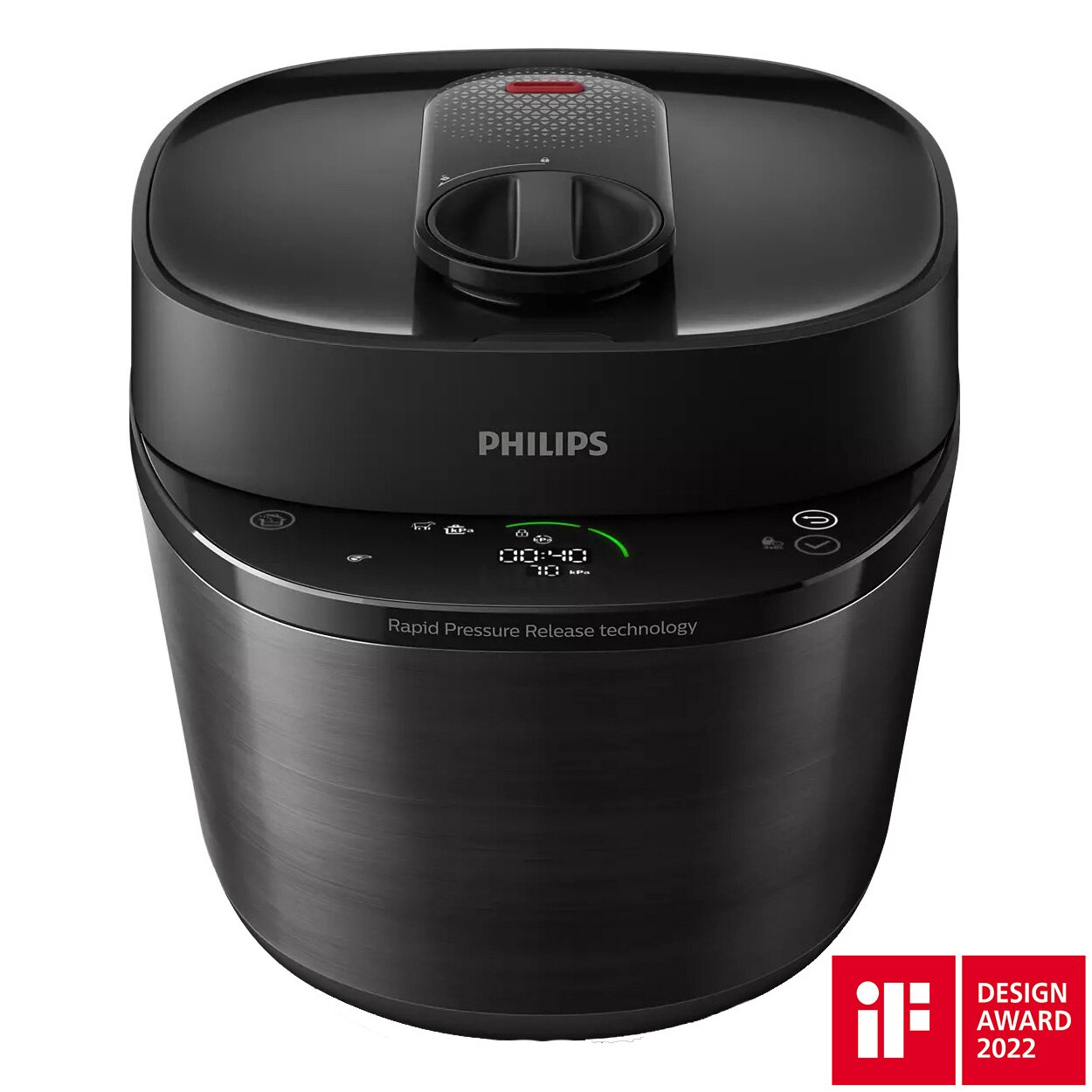 Philips HD2151/40 All-in-One MultiCooker with pressure cooking, 1000W, 5l capacity, 35 preset programs, fast cooking, pressure release, custom cooking stages, HomeID app, Black