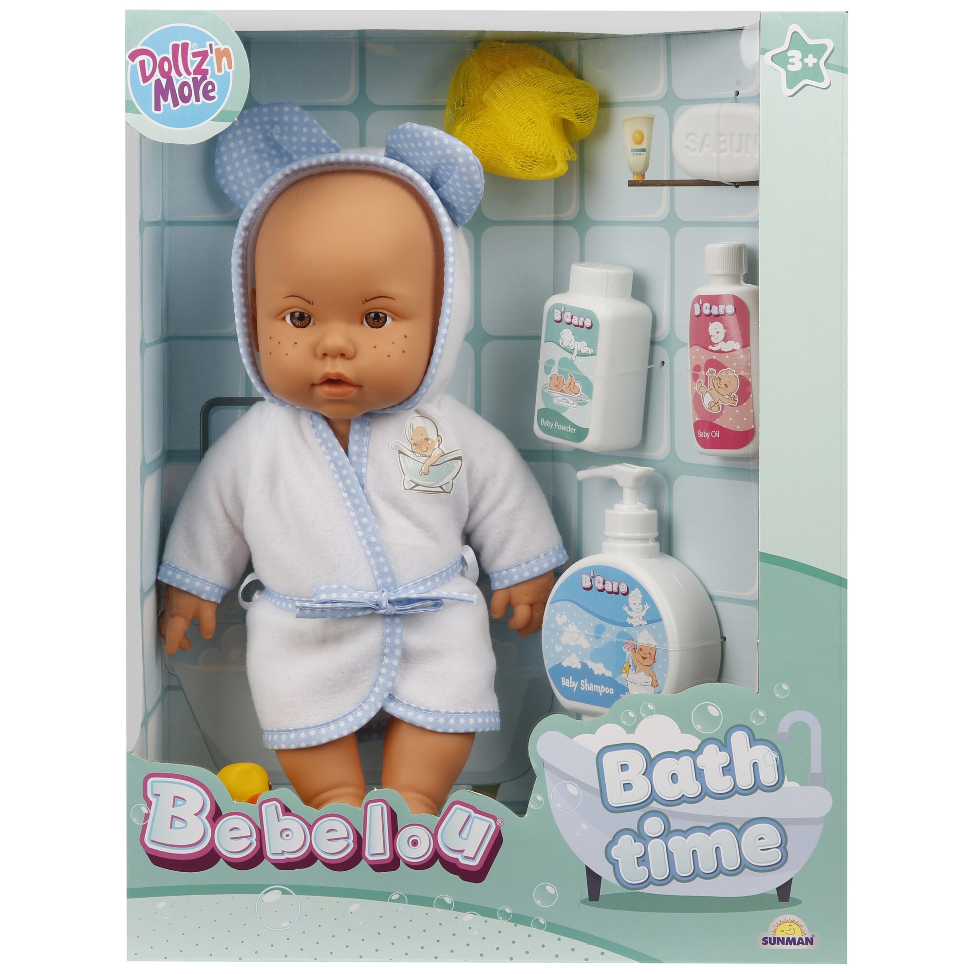 Papusa Dolz'n More - Bebelou: La baie, albastru, 35 cm