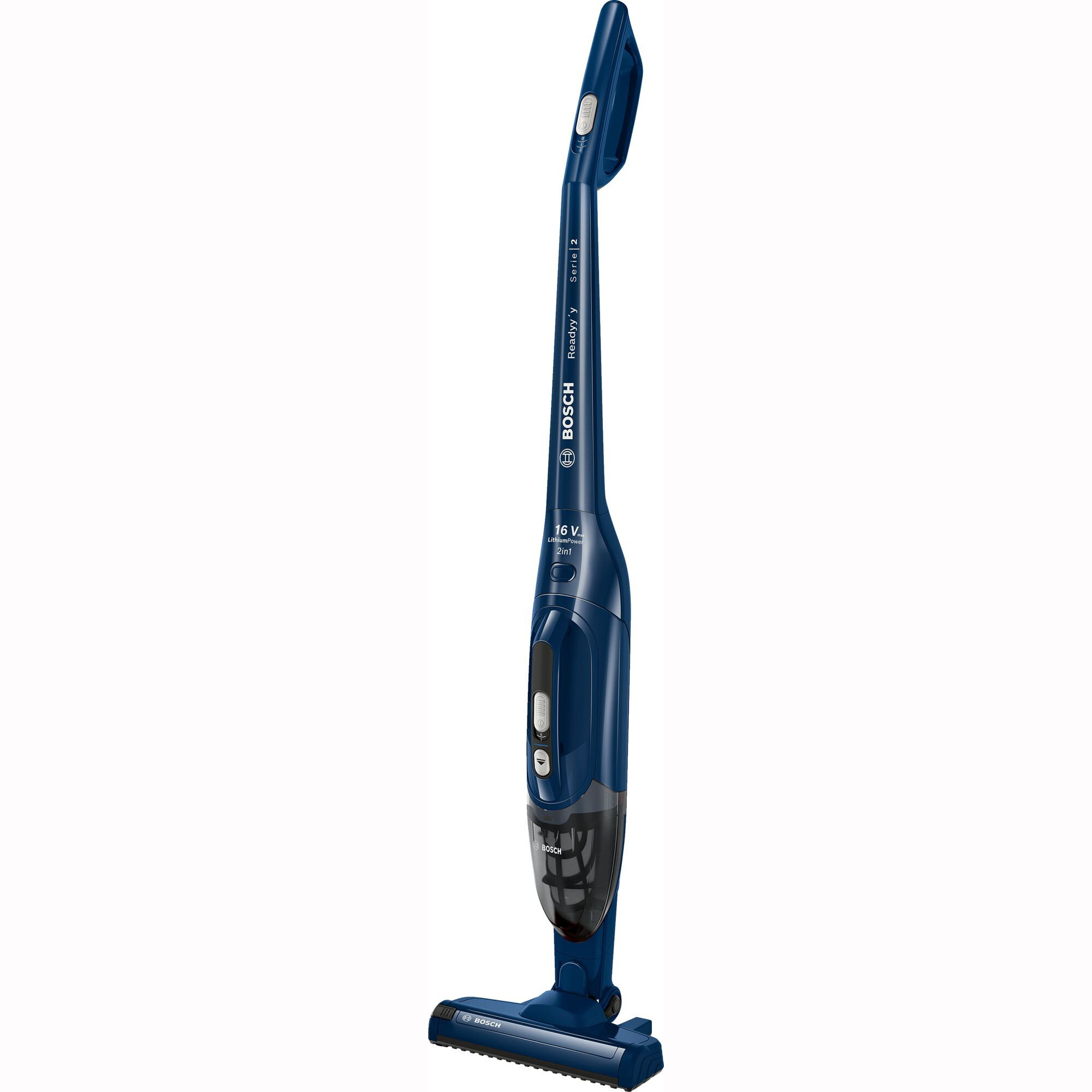 Bosch BCHF216S vertical vacuum, 16V, 2in1, Li-Ion, 2 power levels, 40 min autonomy, Blue.