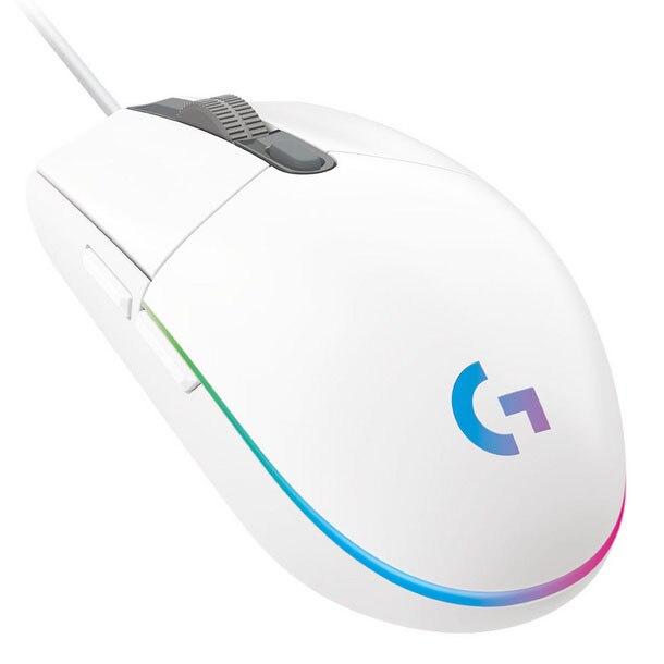 Logitech G203 gaming mouse, RGB LightSync lighting, White