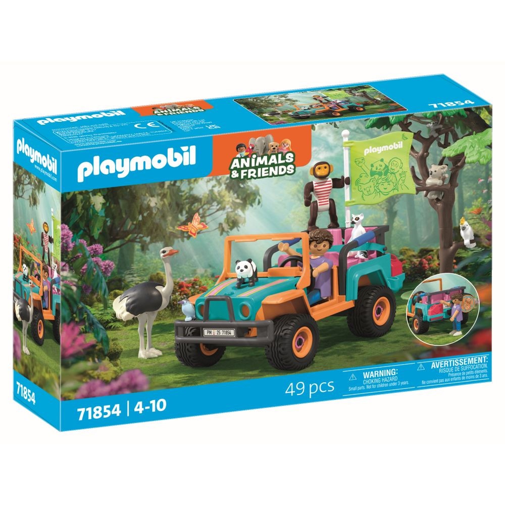 Playmobil Animals & Friends - Plimbarea animalelor cu vehiculul de teren
