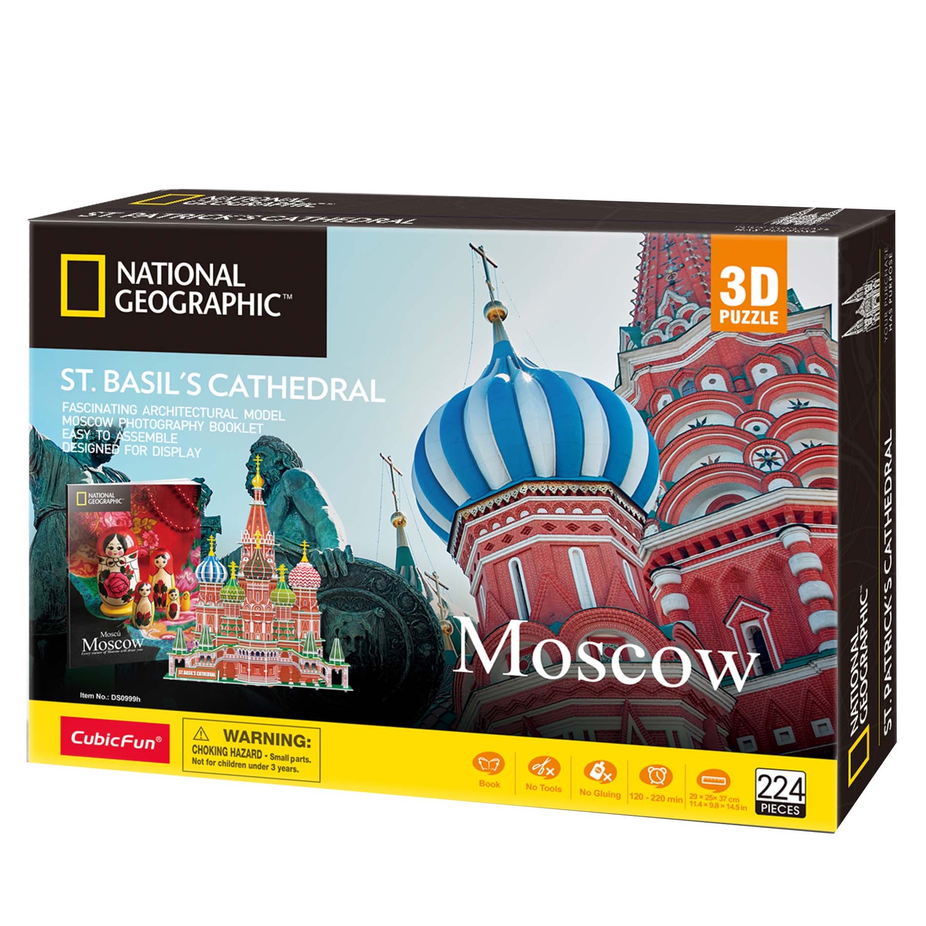 Puzzle 3D Cubic Fun - National Geographic, Moscova, 224 piese